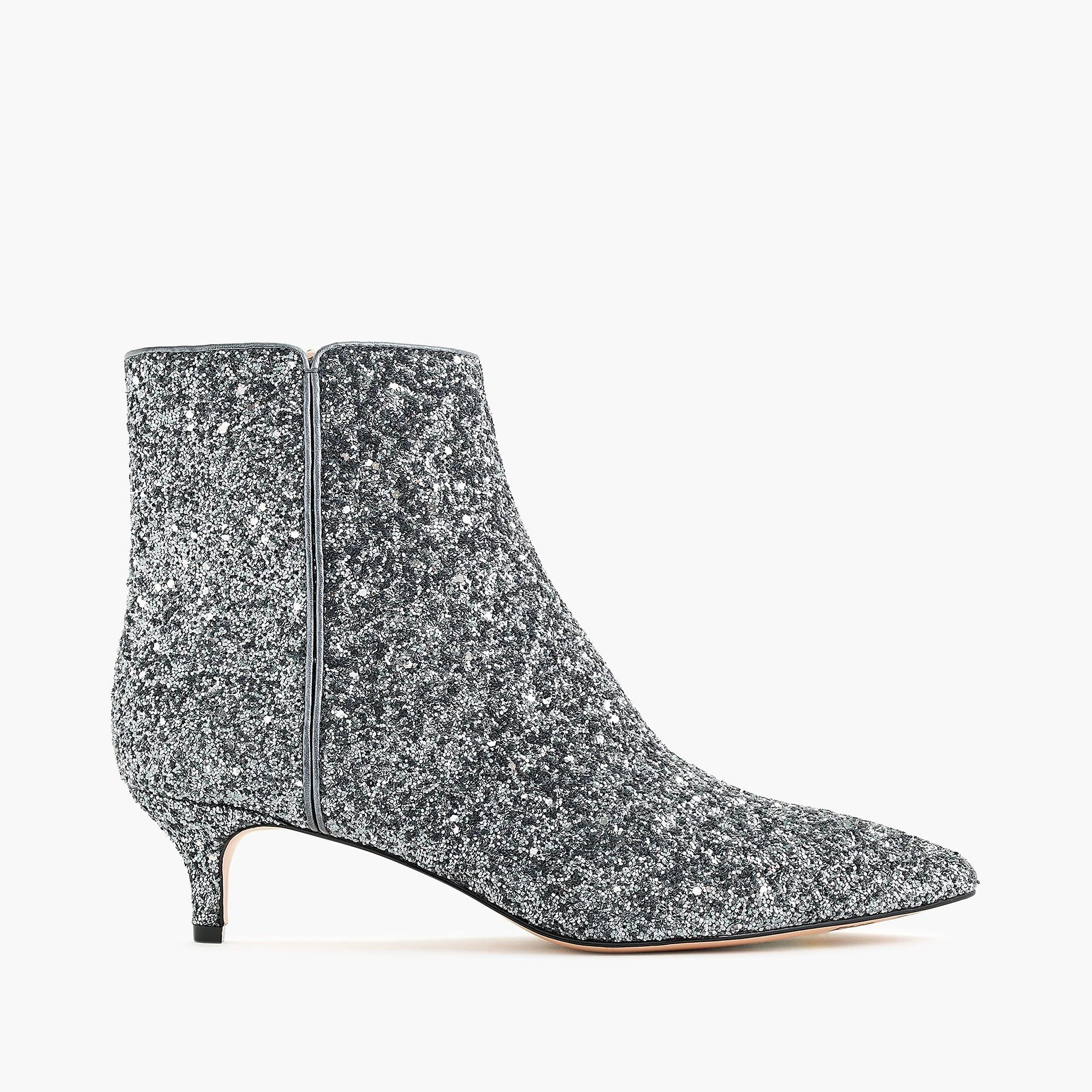 sparkly low heel boots