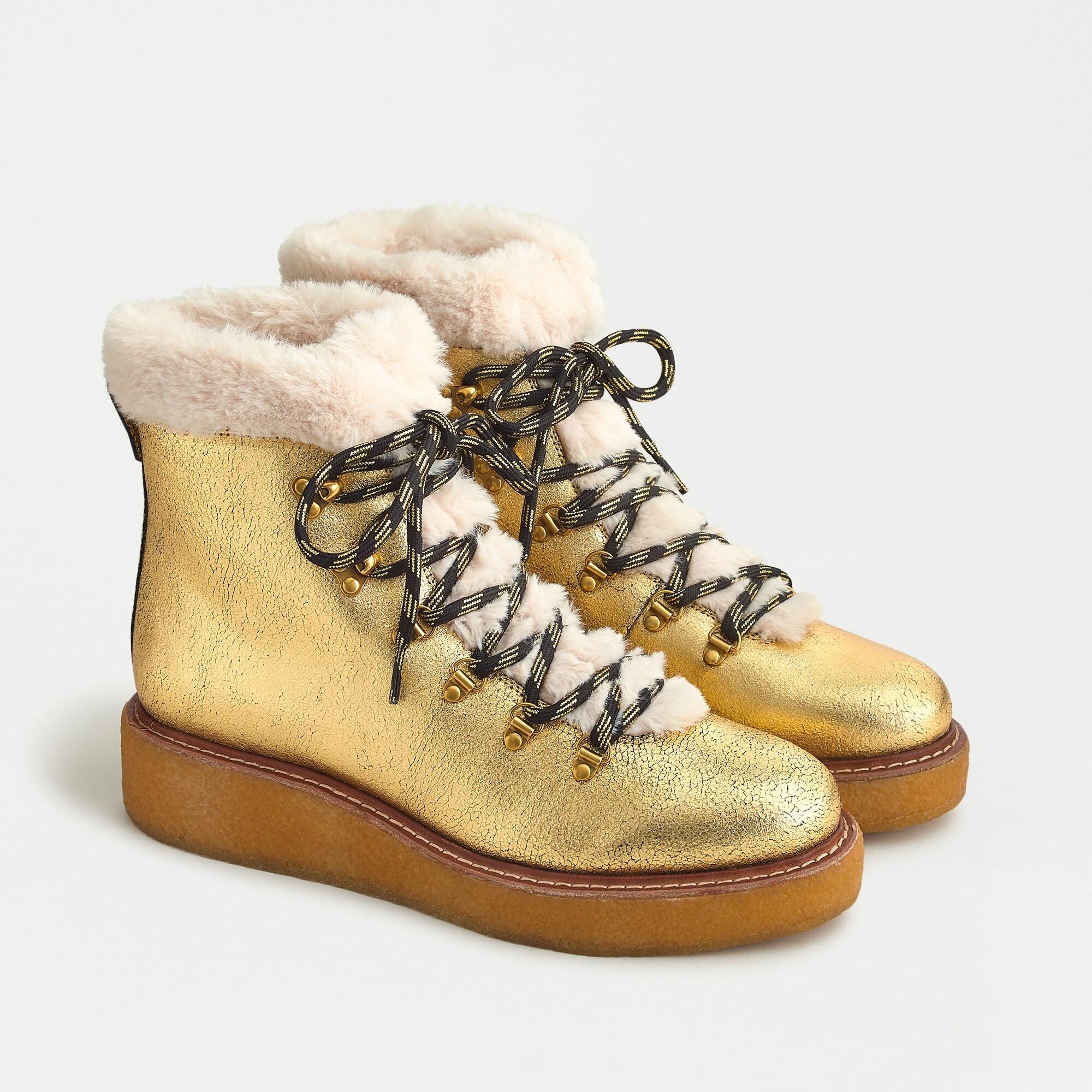 metallic winter boots
