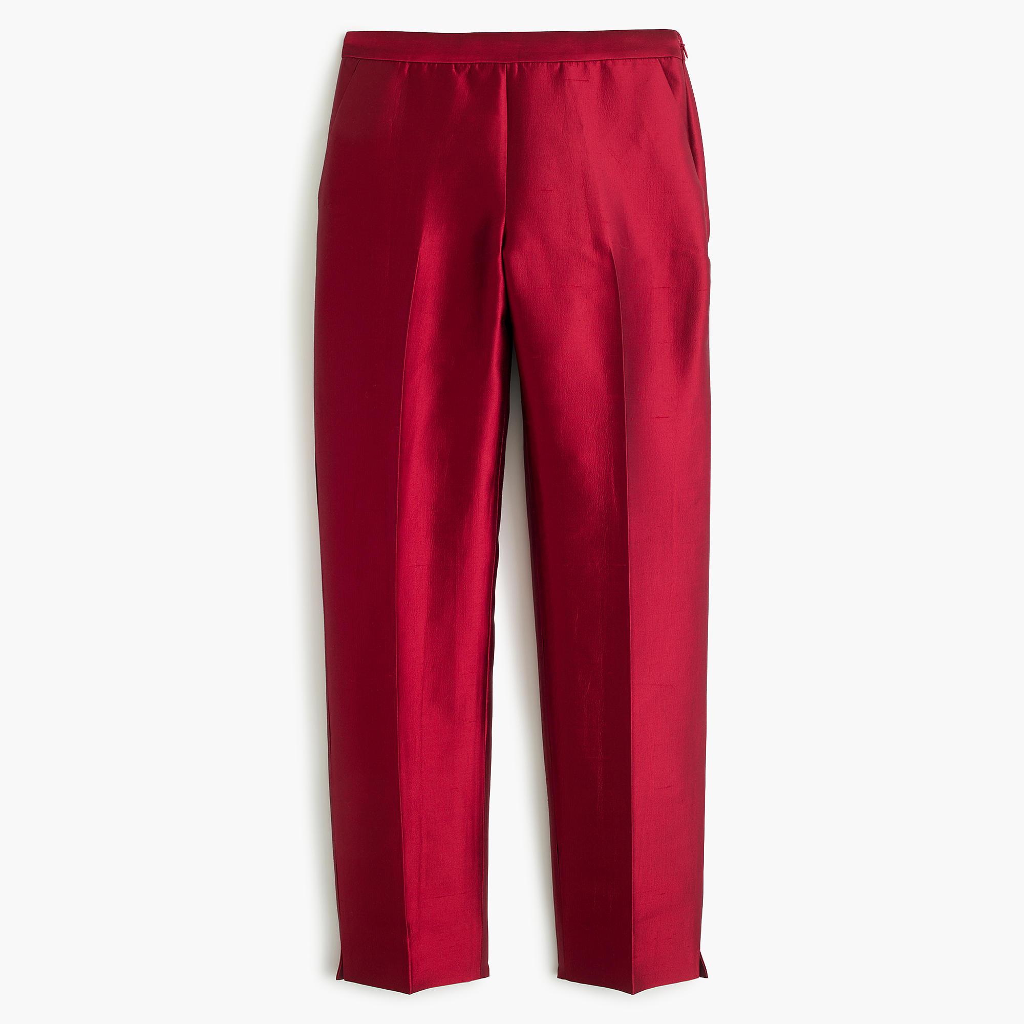 J.Crew Cigarette Pant In Heavy Shantung Red Lyst