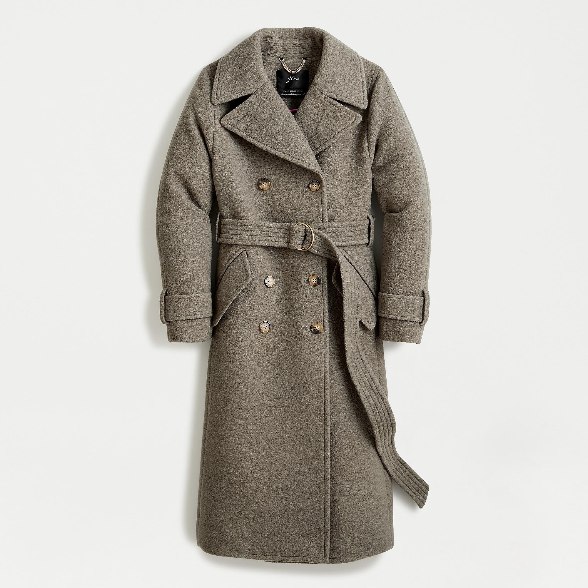 boiled wool trench coat