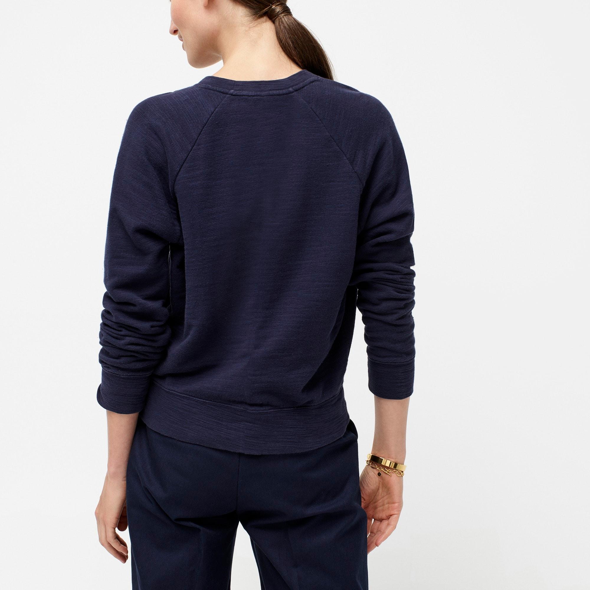 J.Crew Crewneck Pullover In Vintage Cotton Terry in Navy (Blue) - Lyst
