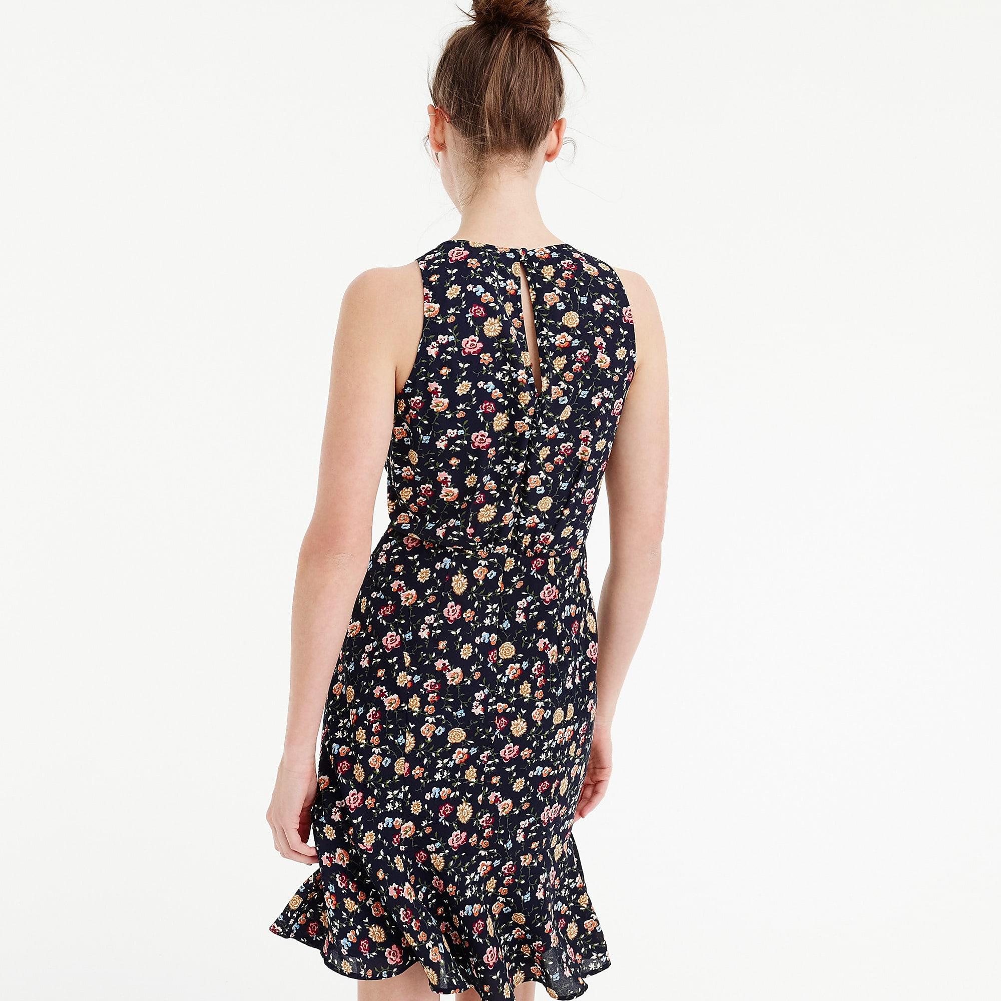 J.Crew Mercantile Ruchedwaist Dress In Vintage Floral in Blue Lyst