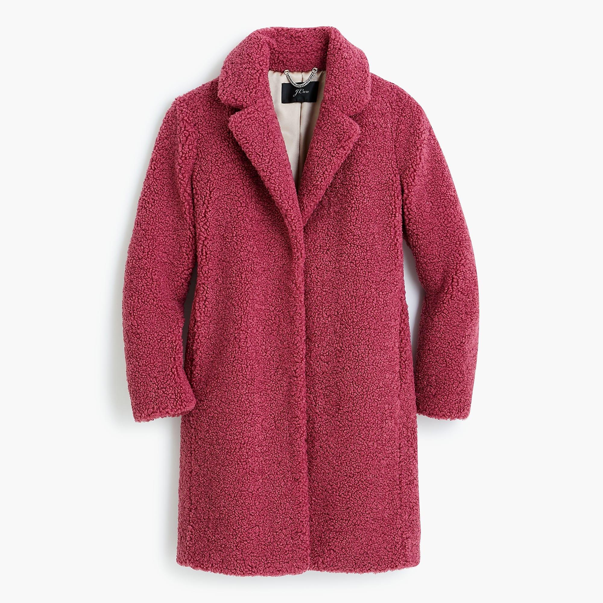 J.Crew Teddy Sherpa Topcoat in Red - Lyst