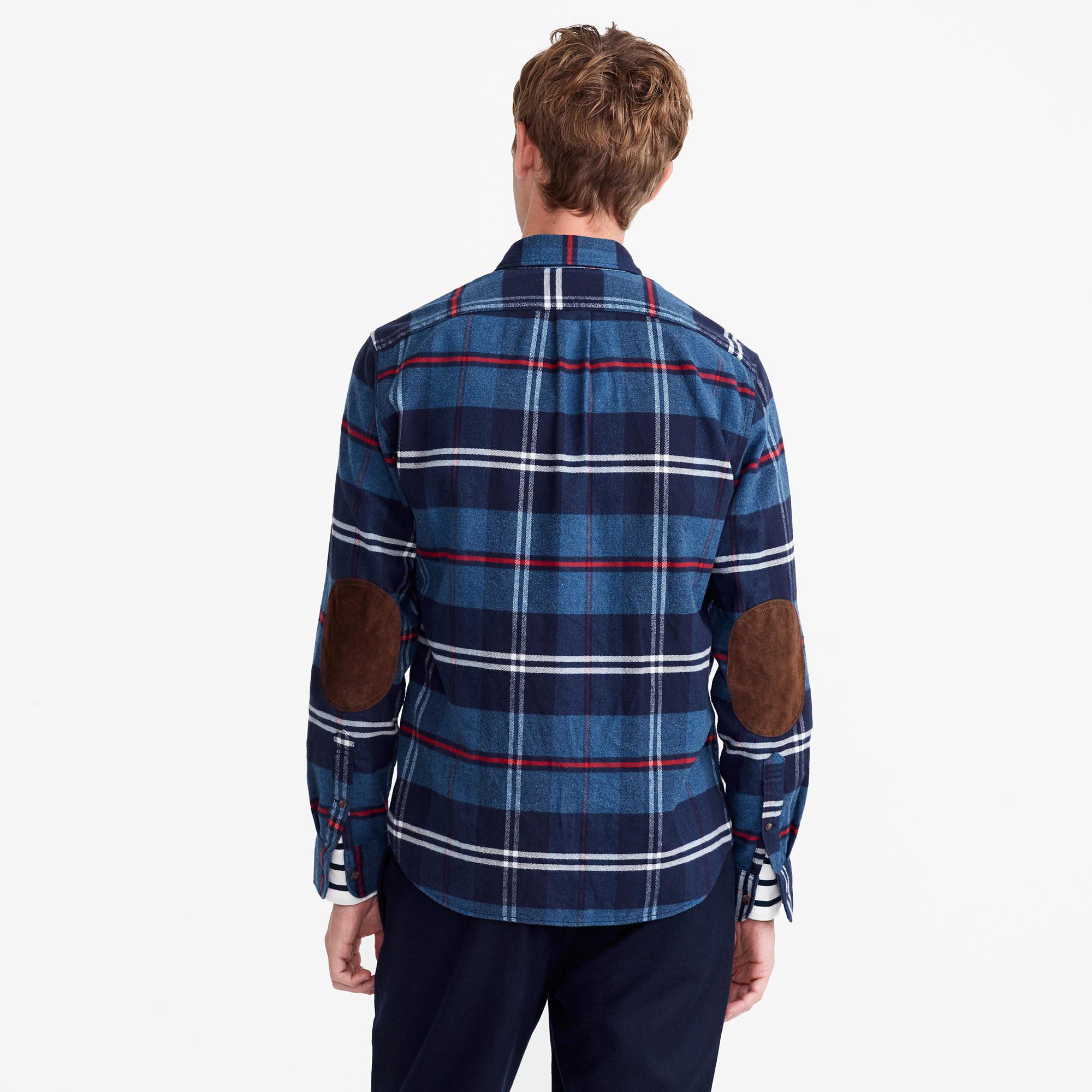 mens plaid shirt with elbow patches