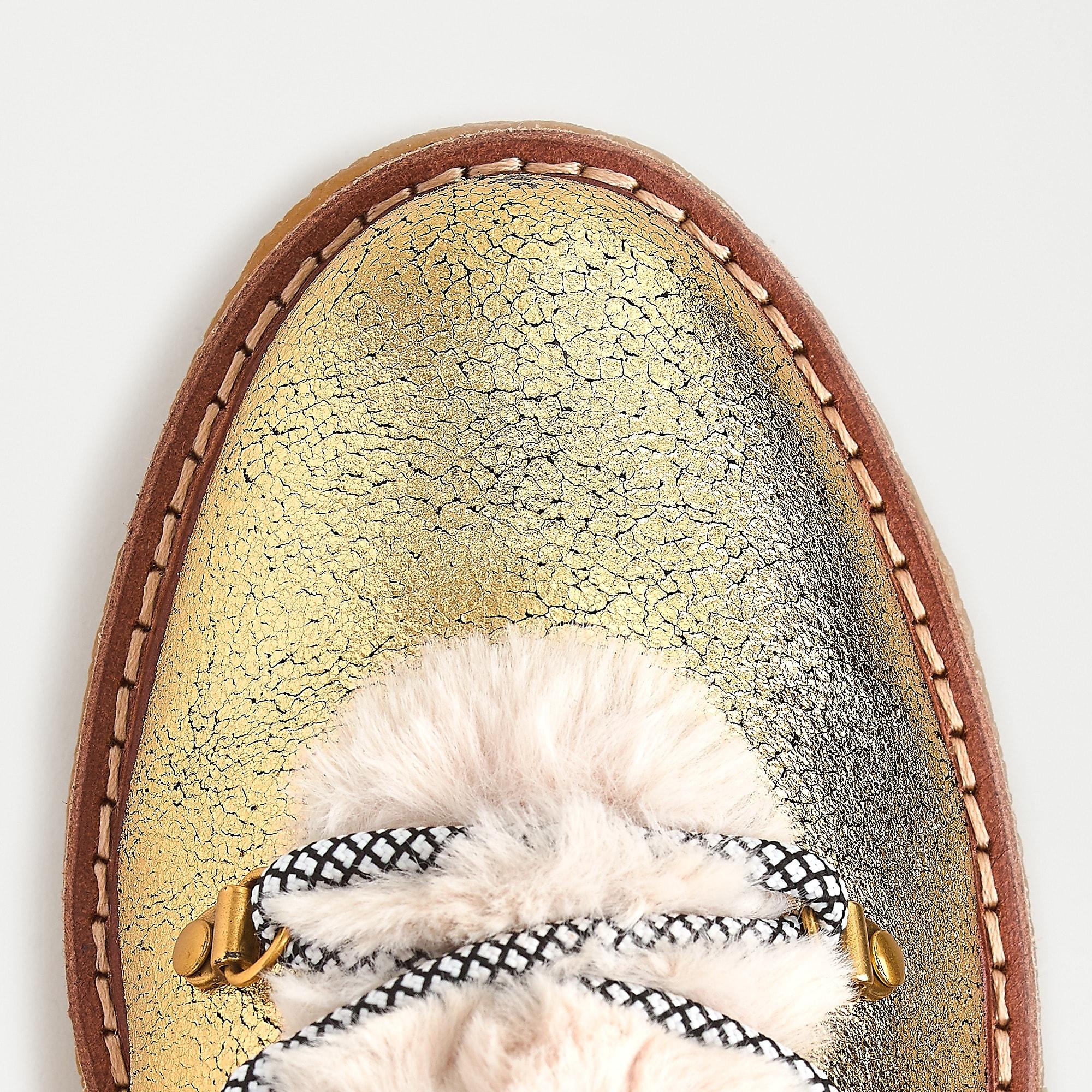 leather winter boots with wedge crepe sole