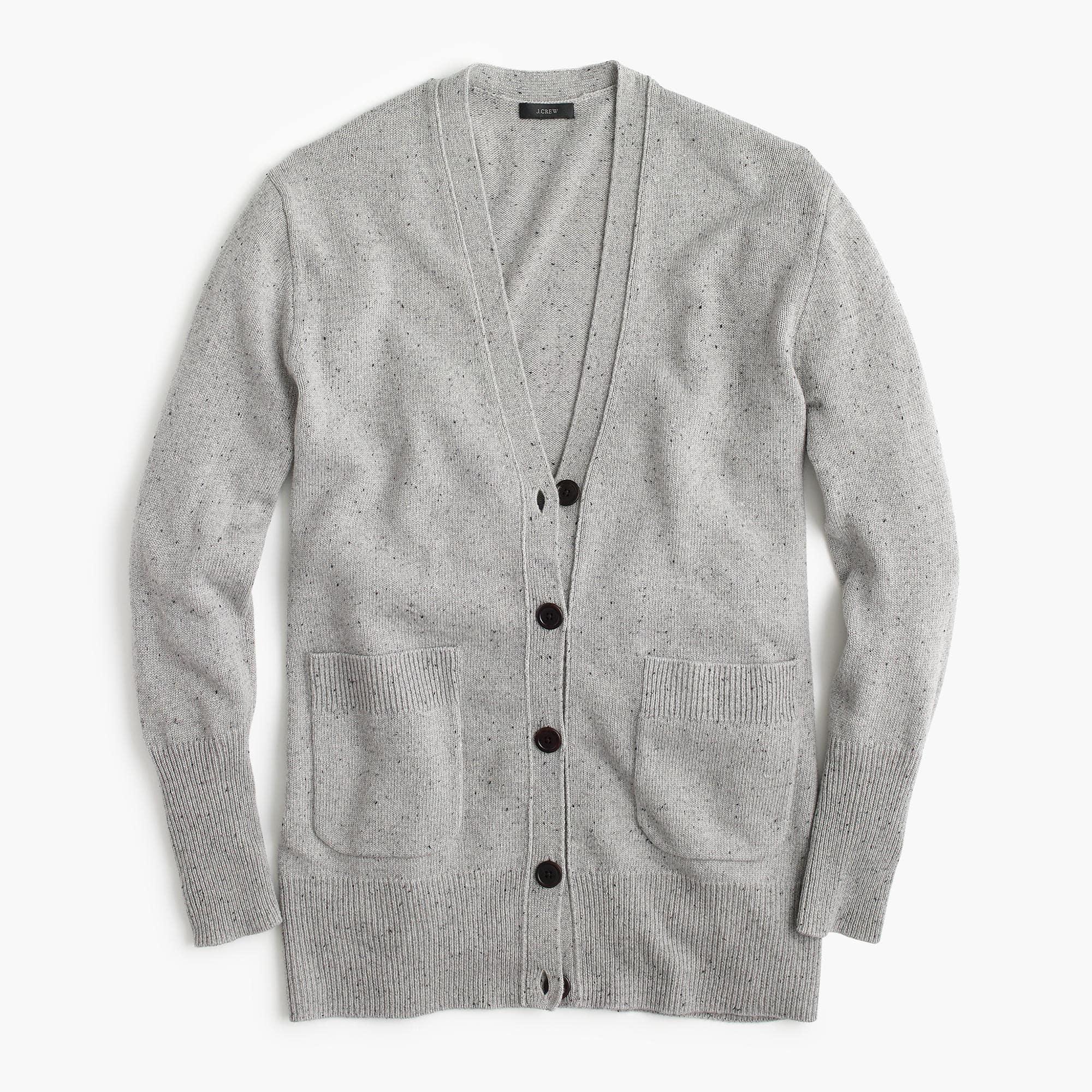 J.Crew Wool Long Donegal Cardigan Sweater in Gray Lyst