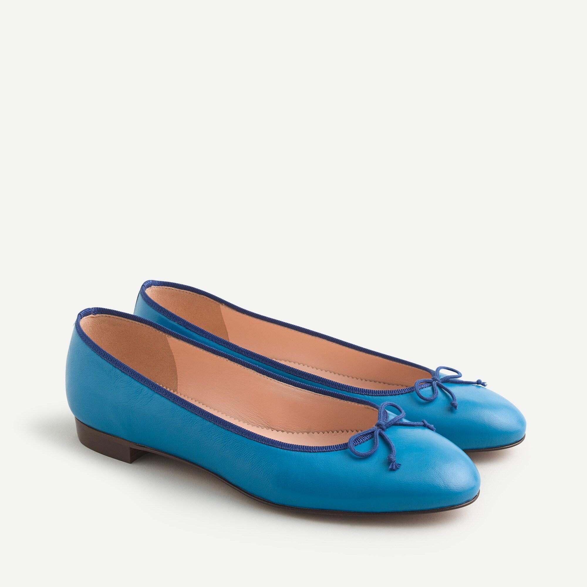 J.Crew Leather Kiki Ballet Flats in Blue - Lyst