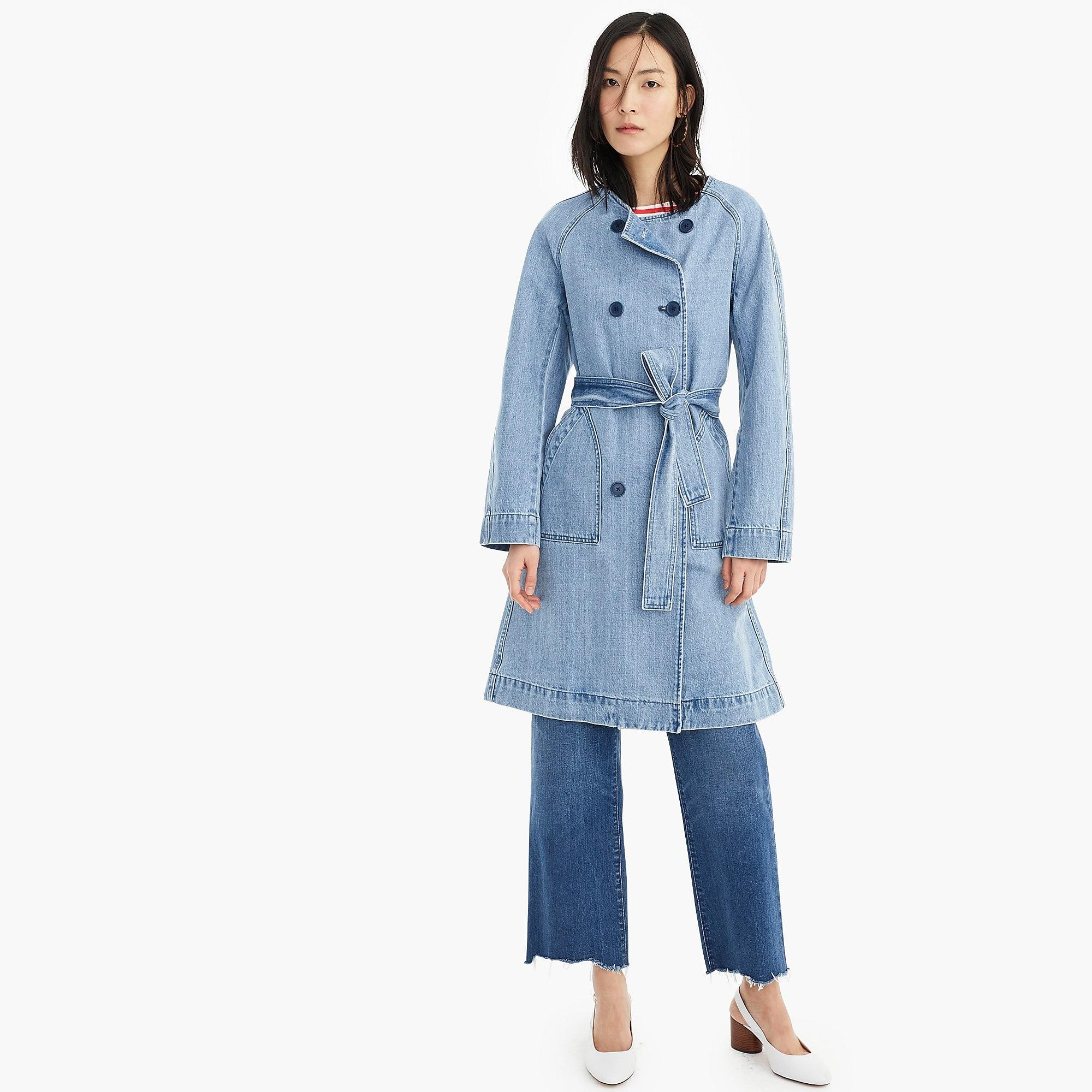 j crew denim trench coat