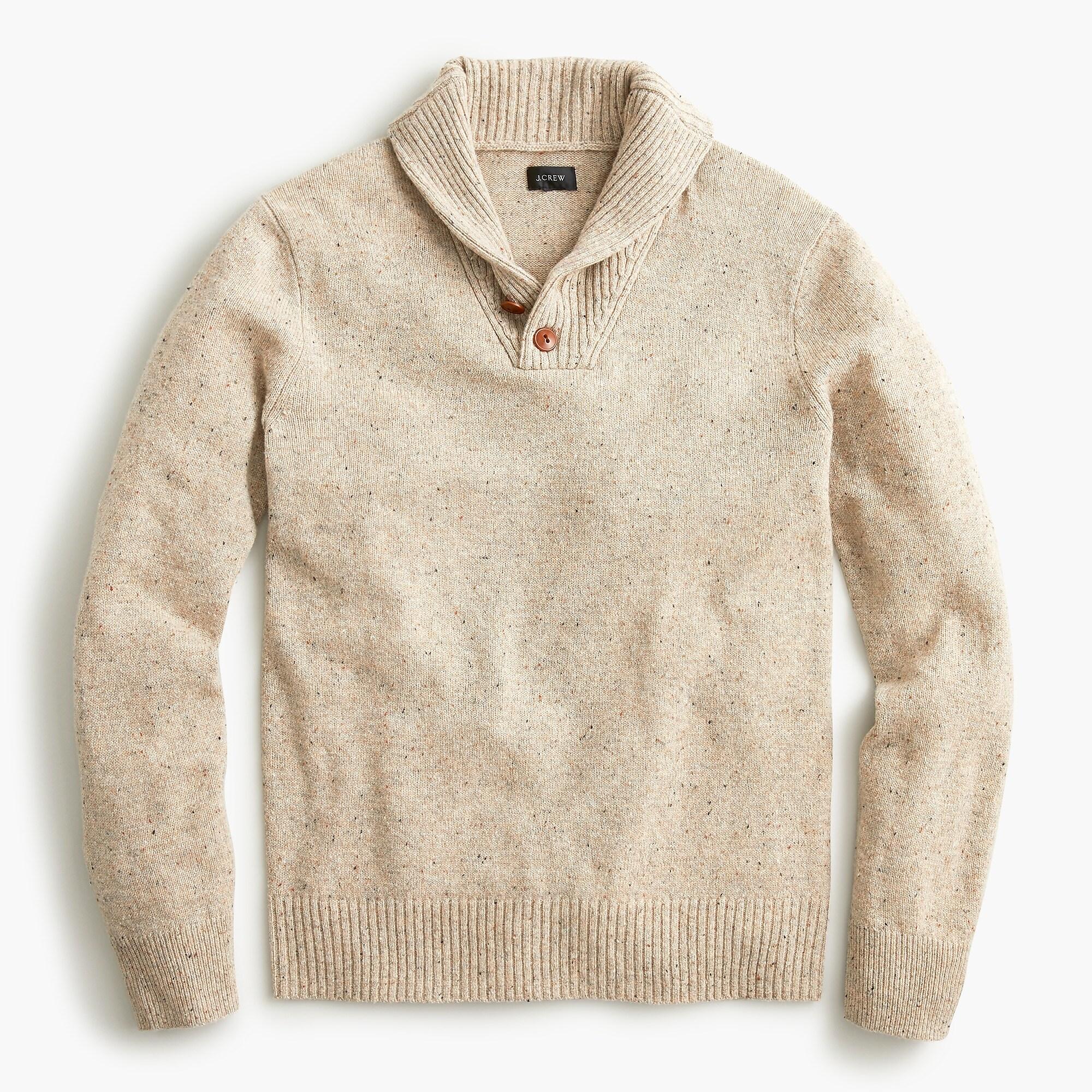 merino wool shawl collar sweater