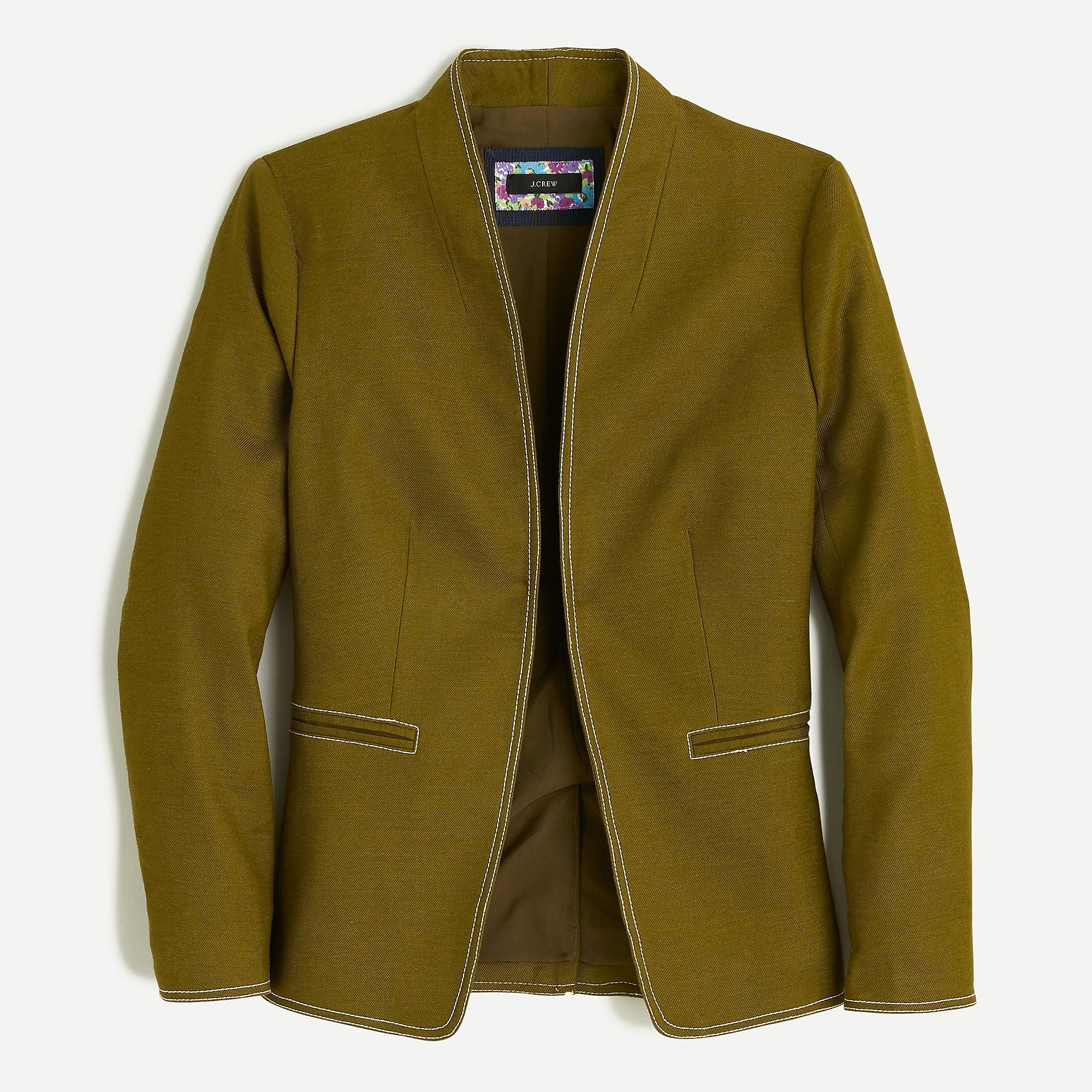J.Crew Goingout Blazer In Stretch Linen in Olive (Green) Lyst