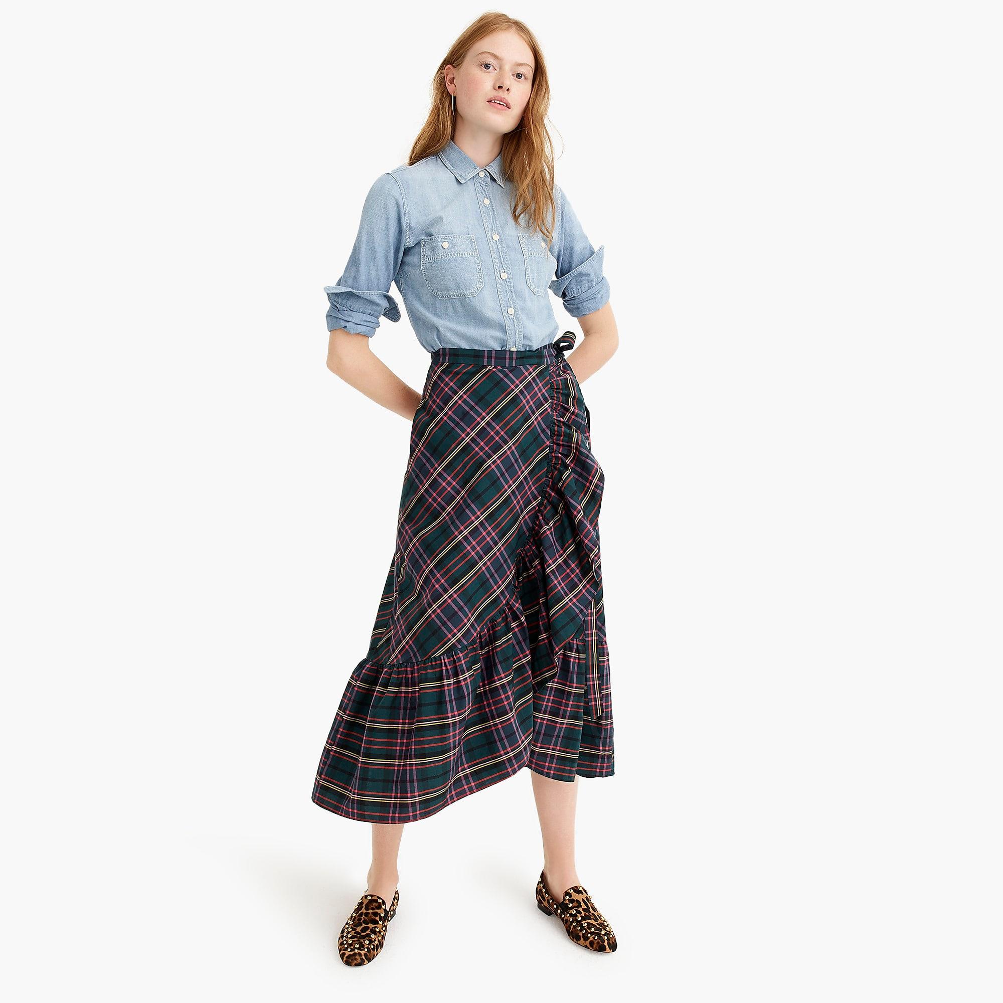 long plaid skirt jcrew