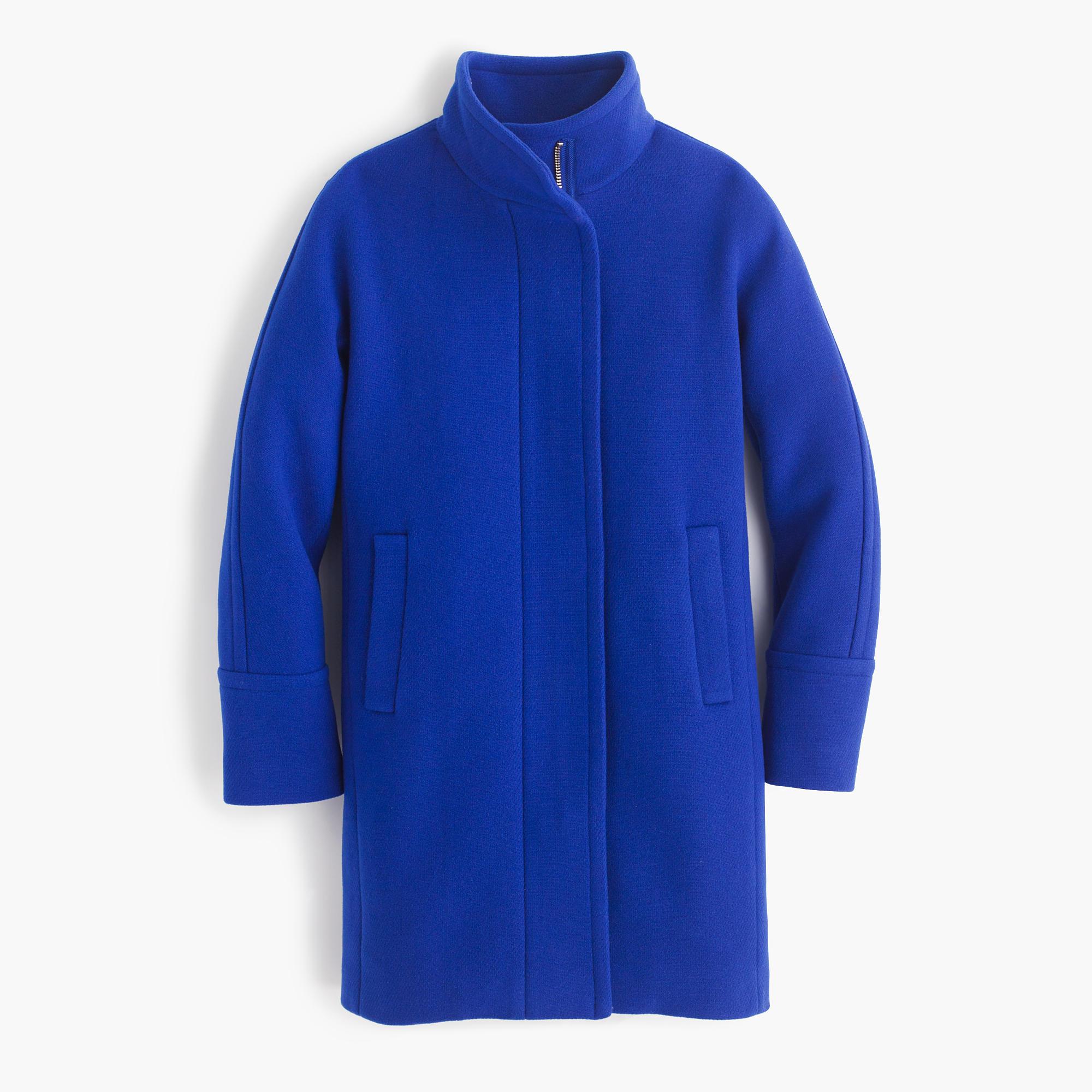J.crew Stadium-cloth Cocoon Coat in Blue | Lyst