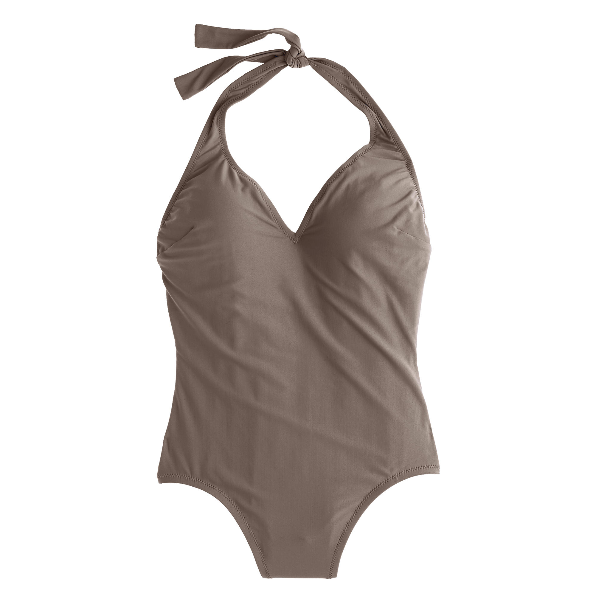 J.crew Halter One-piece Swimsuit in Brown | Lyst