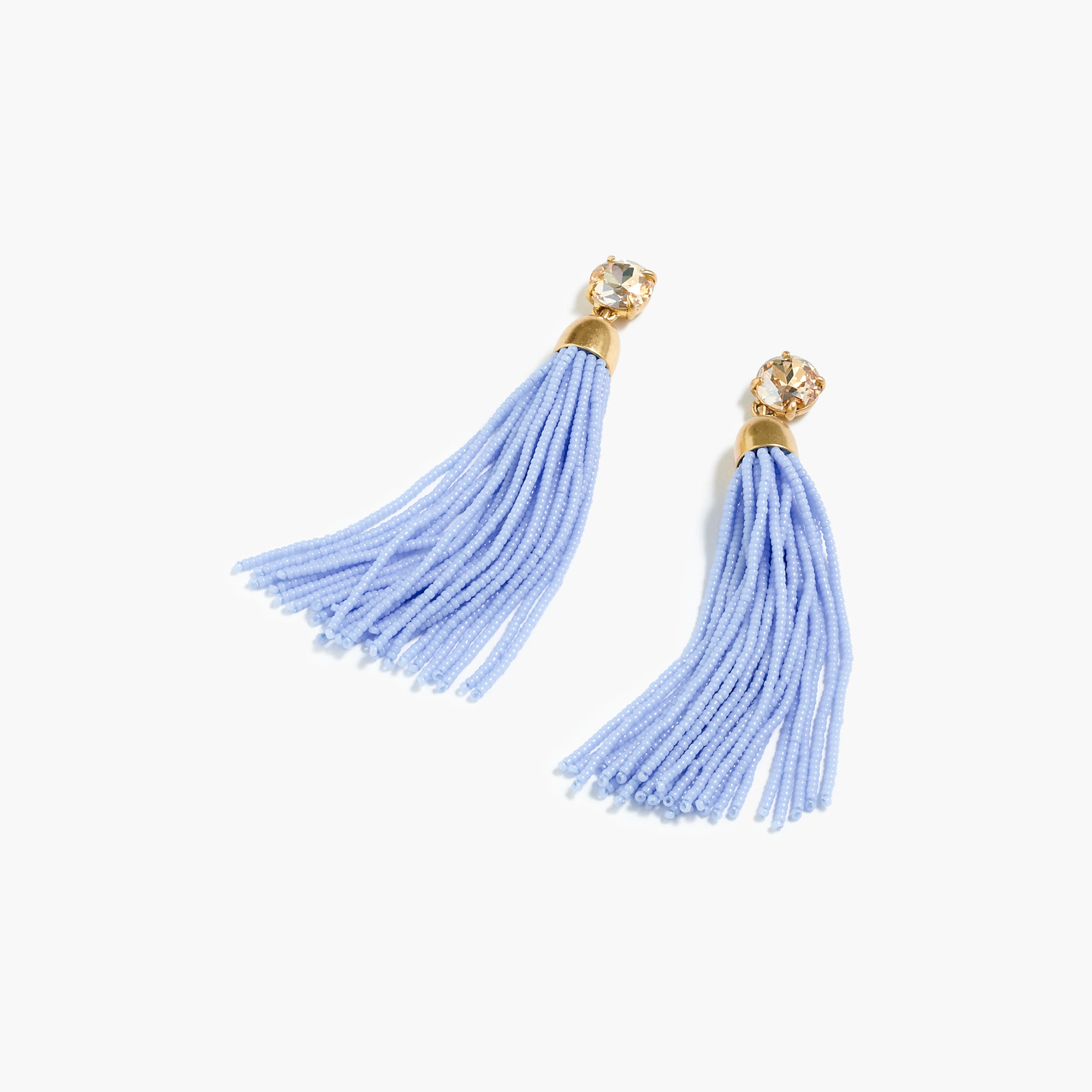 J Crew Beaded Tassel Earrings In Blue Lyst