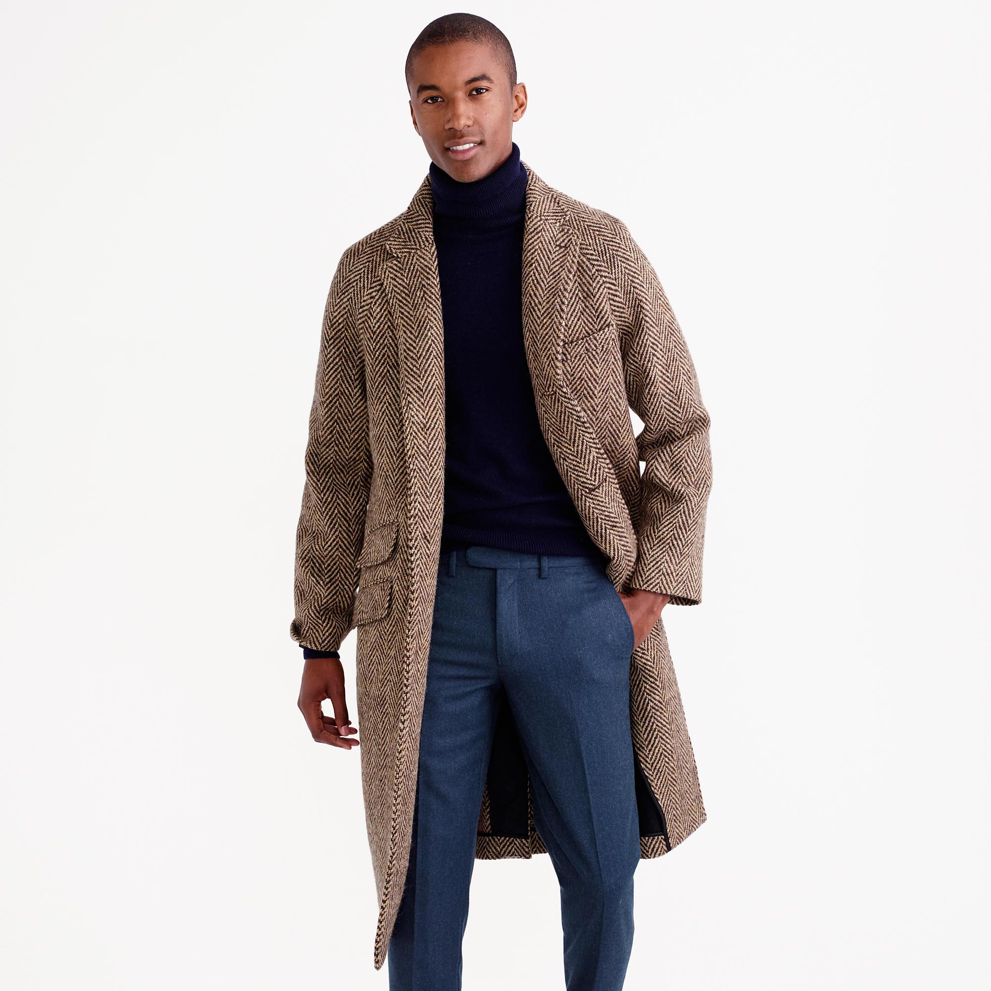 j crew herringbone topcoat