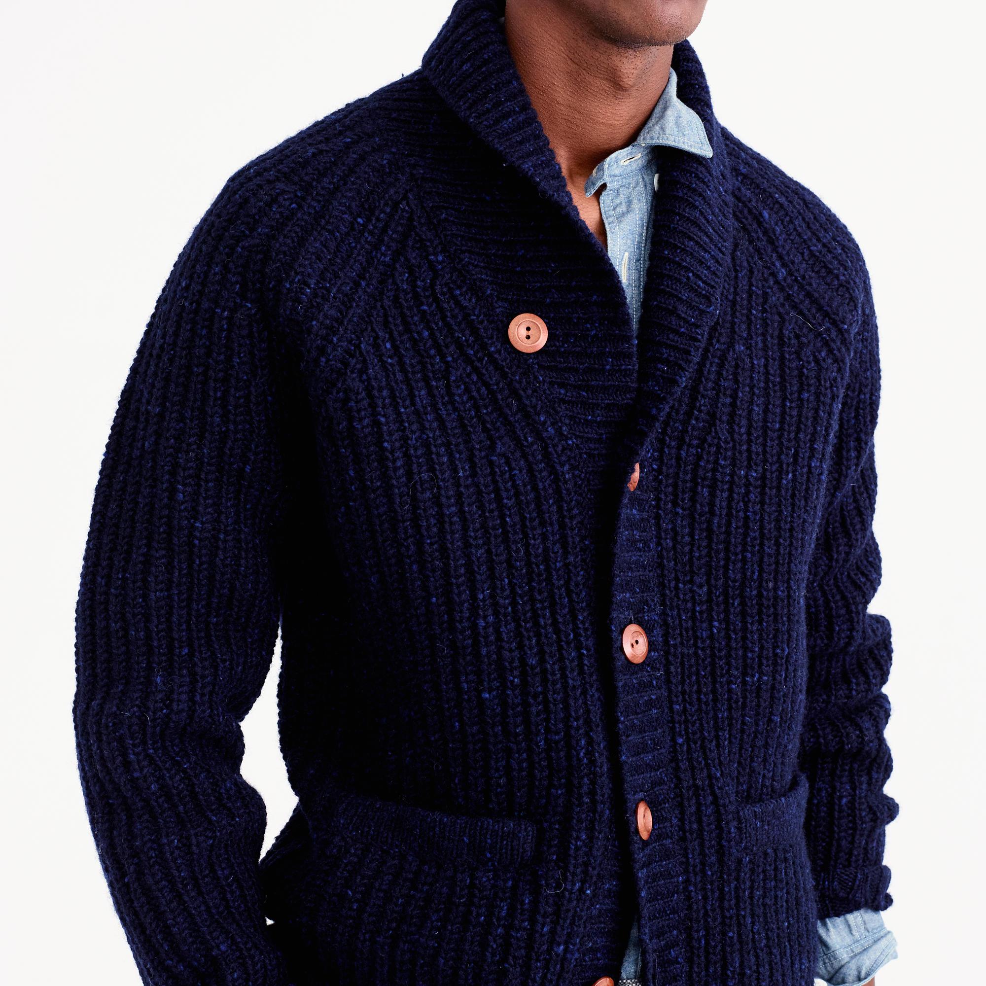 J.crew Shawl-collar Cardigan In Donegal Wool for Men | Lyst