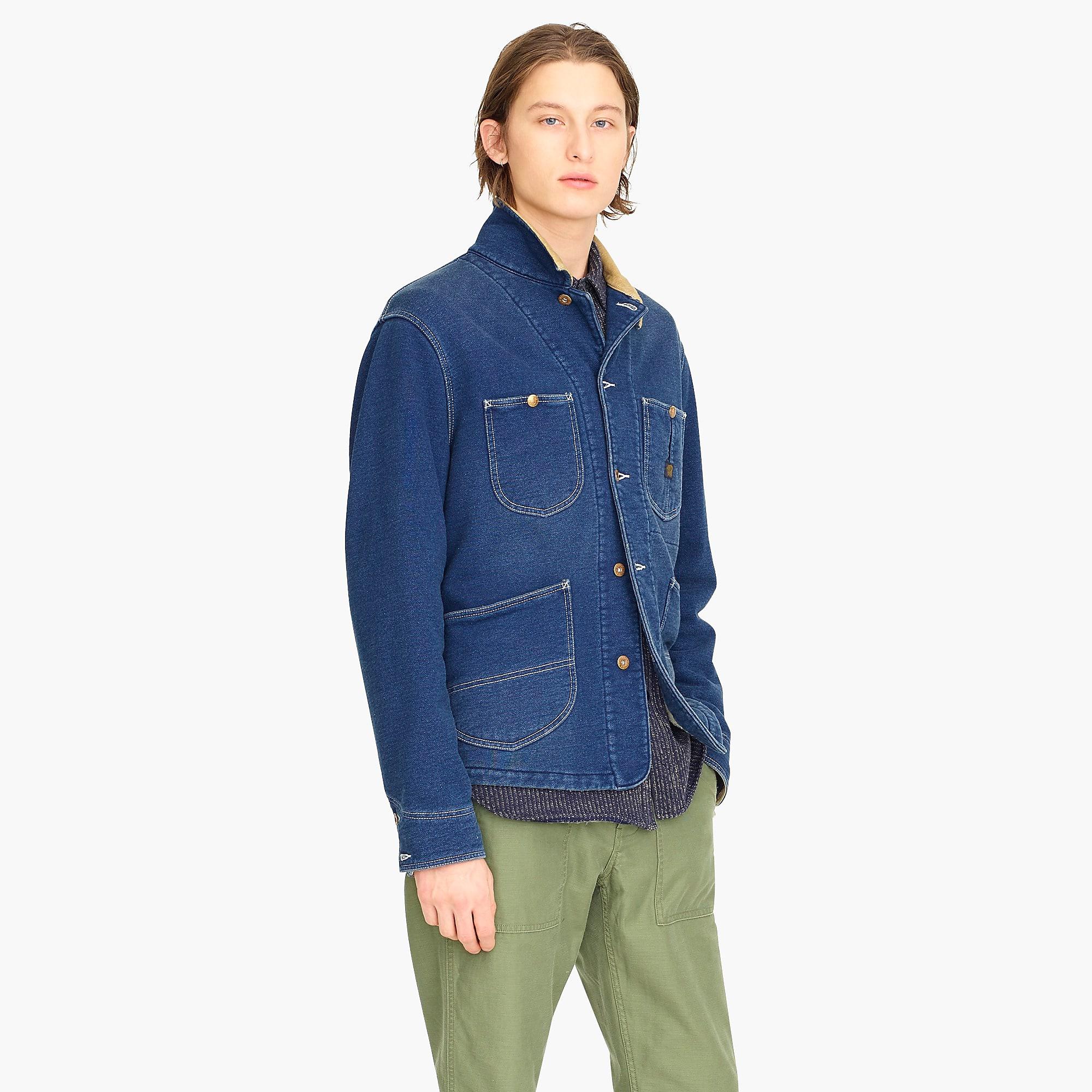 wallace & barnes indigo fleece chore jacket