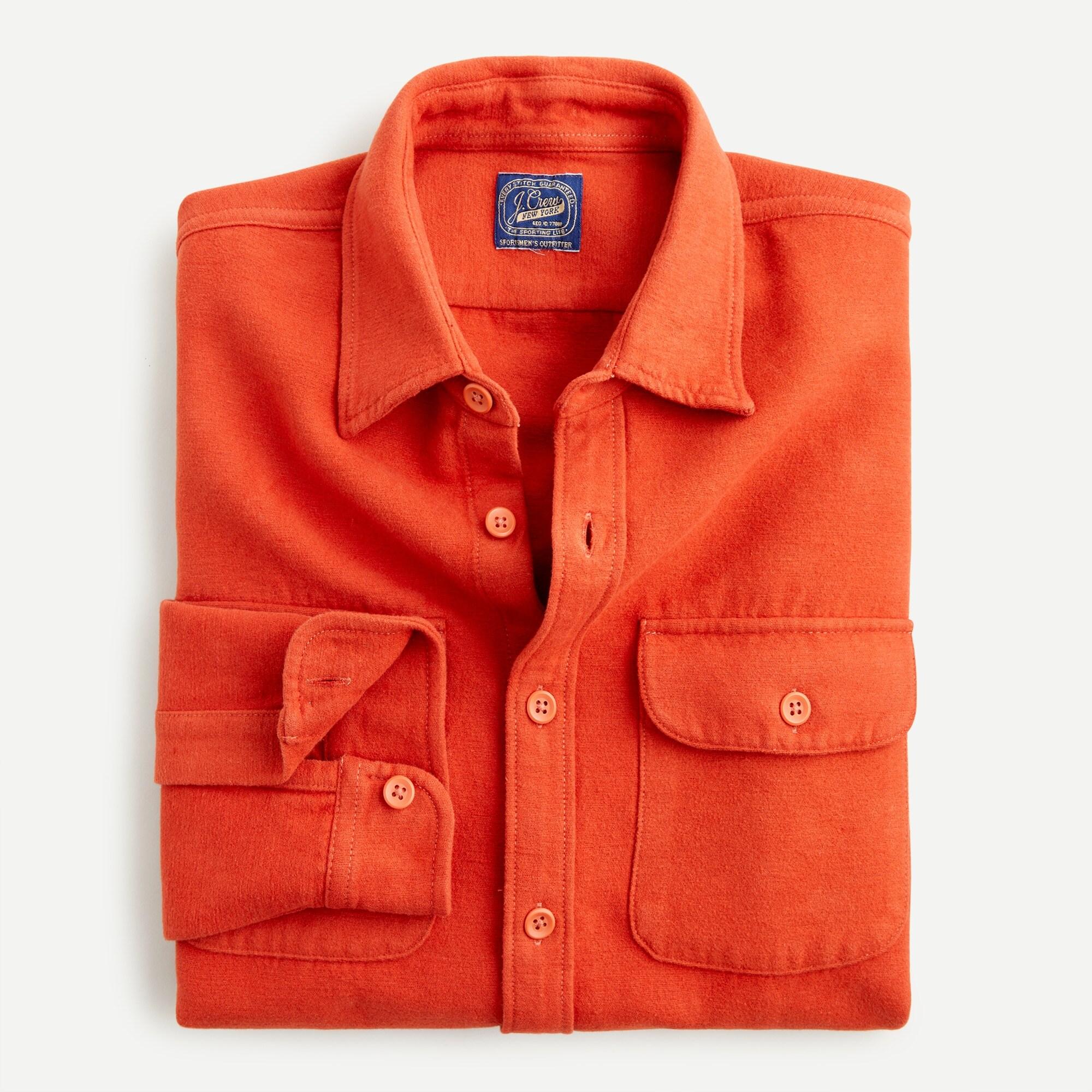 J.Crew Heavyweight Chamois Workshirt in Orange for Men Lyst