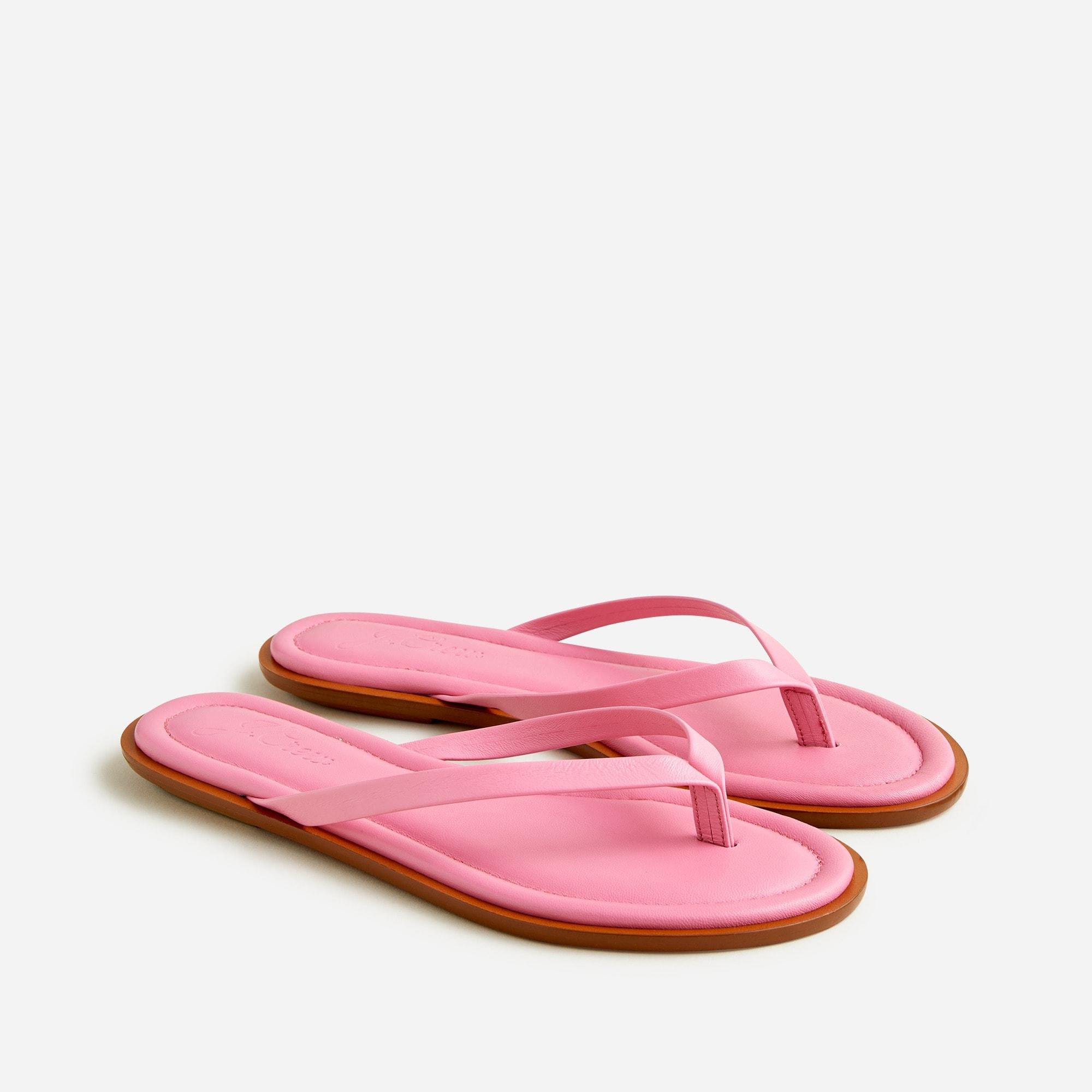 J.Crew Sorrento Thong Sandals In Leather in Pink | Lyst