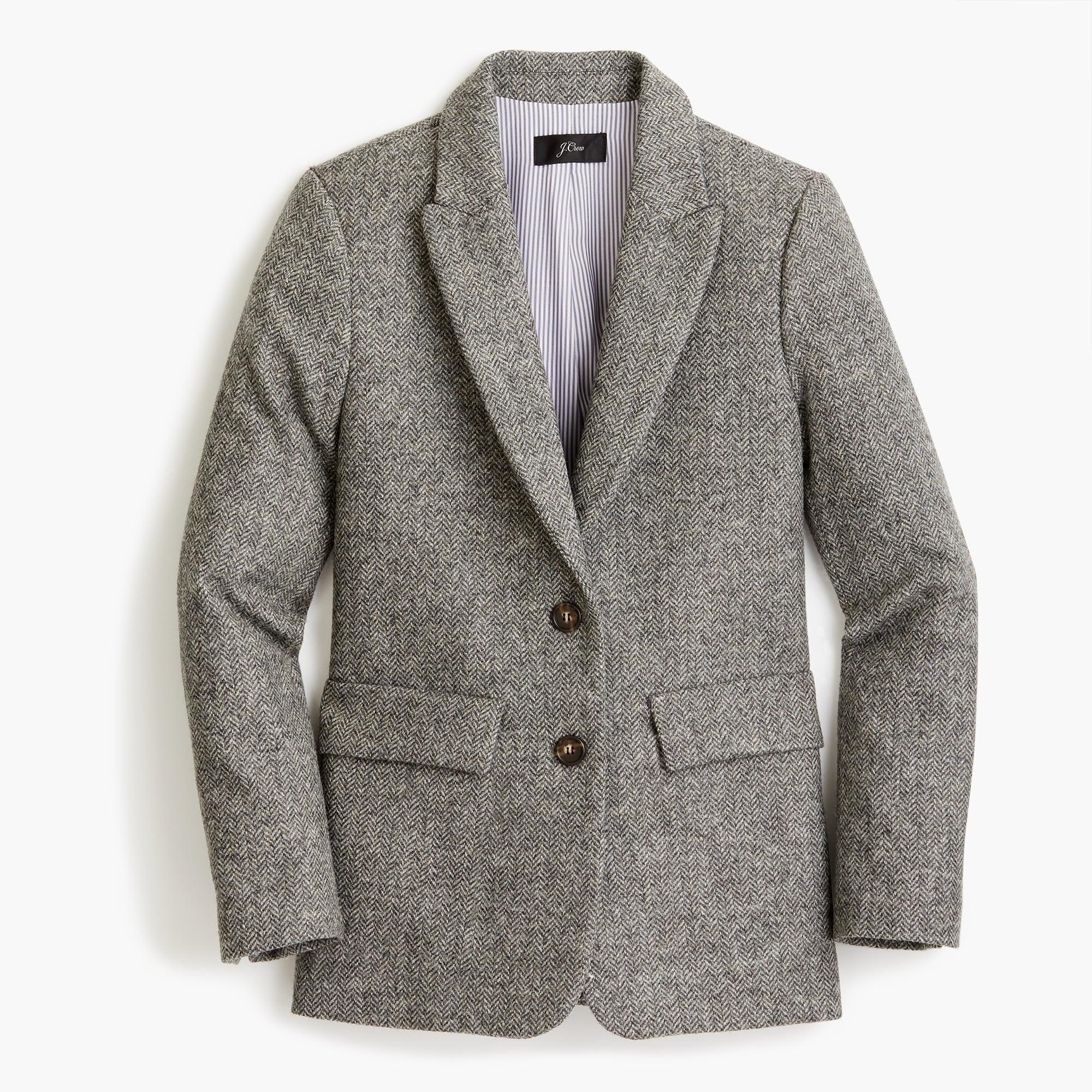 J.Crew Boyfriend Blazer In English Herringbone Wool in Gray Lyst