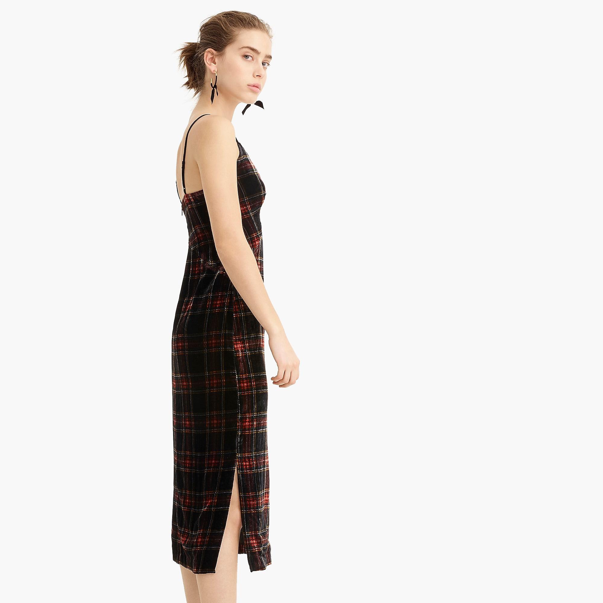 J.Crew Synthetic Spaghetti-strap Midi Dress In Velvet ...