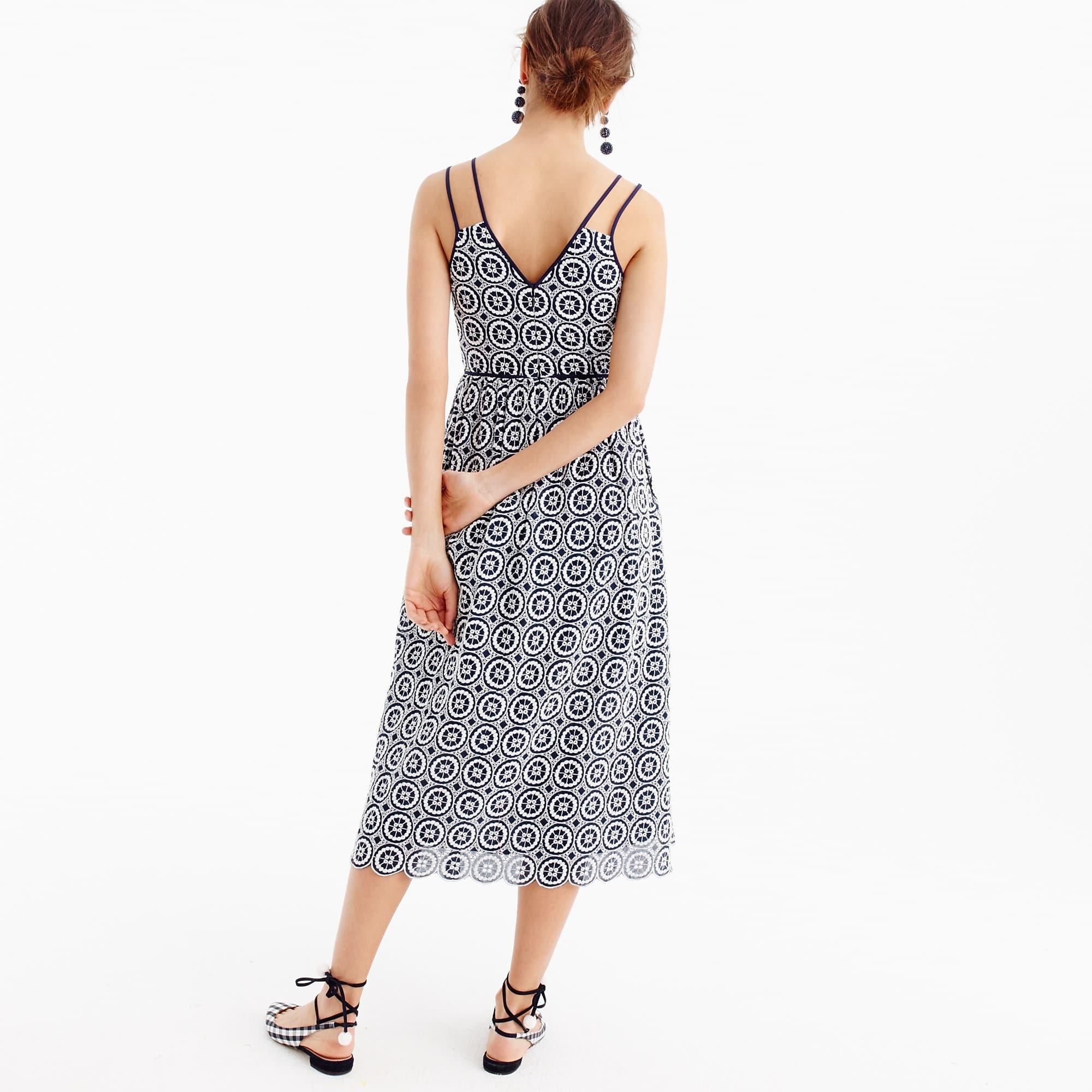 J.Crew Cotton Petite Doublestrap Midi Dress In Eyelet in
