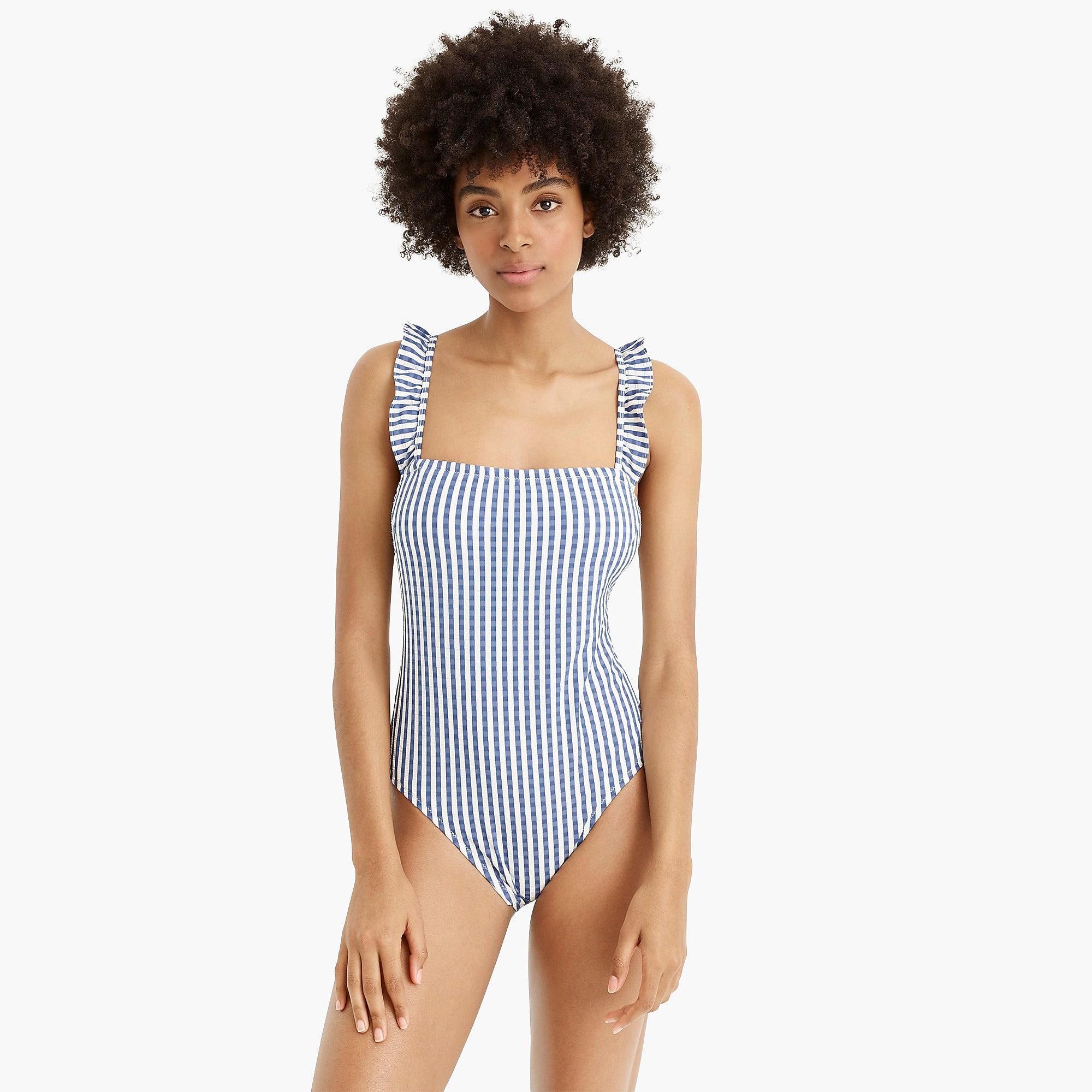 ruffle strap one piece swimsuit