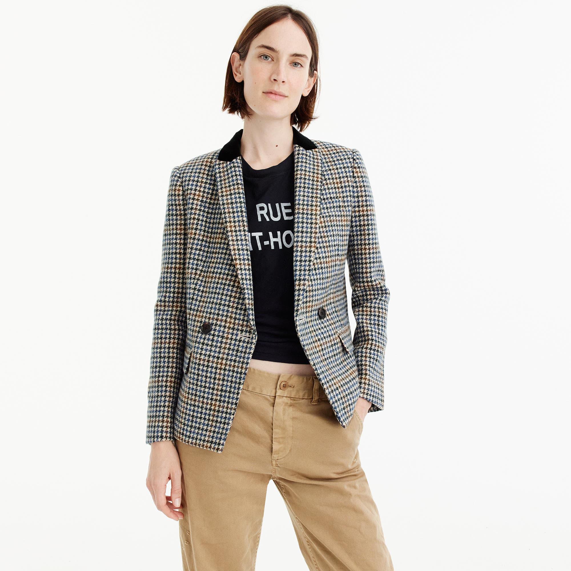 J.Crew Petite Dover Blazer In Houndstooth Wool Lyst