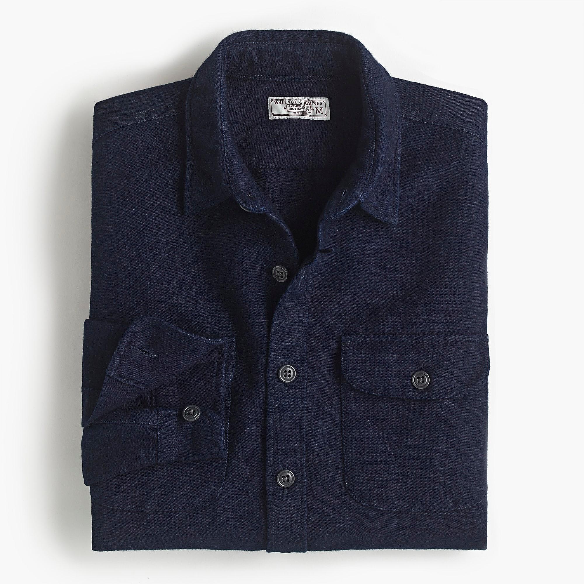 J.Crew Cotton Heavyweight Chamois Workshirt In Indigo in Blue for Men