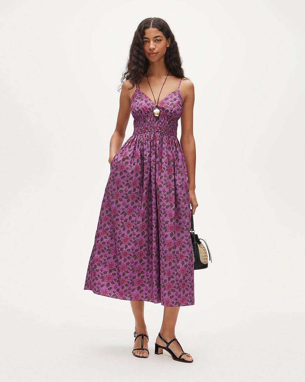 j crew v neck midi dress V-neck Dress In Dot Print For Women