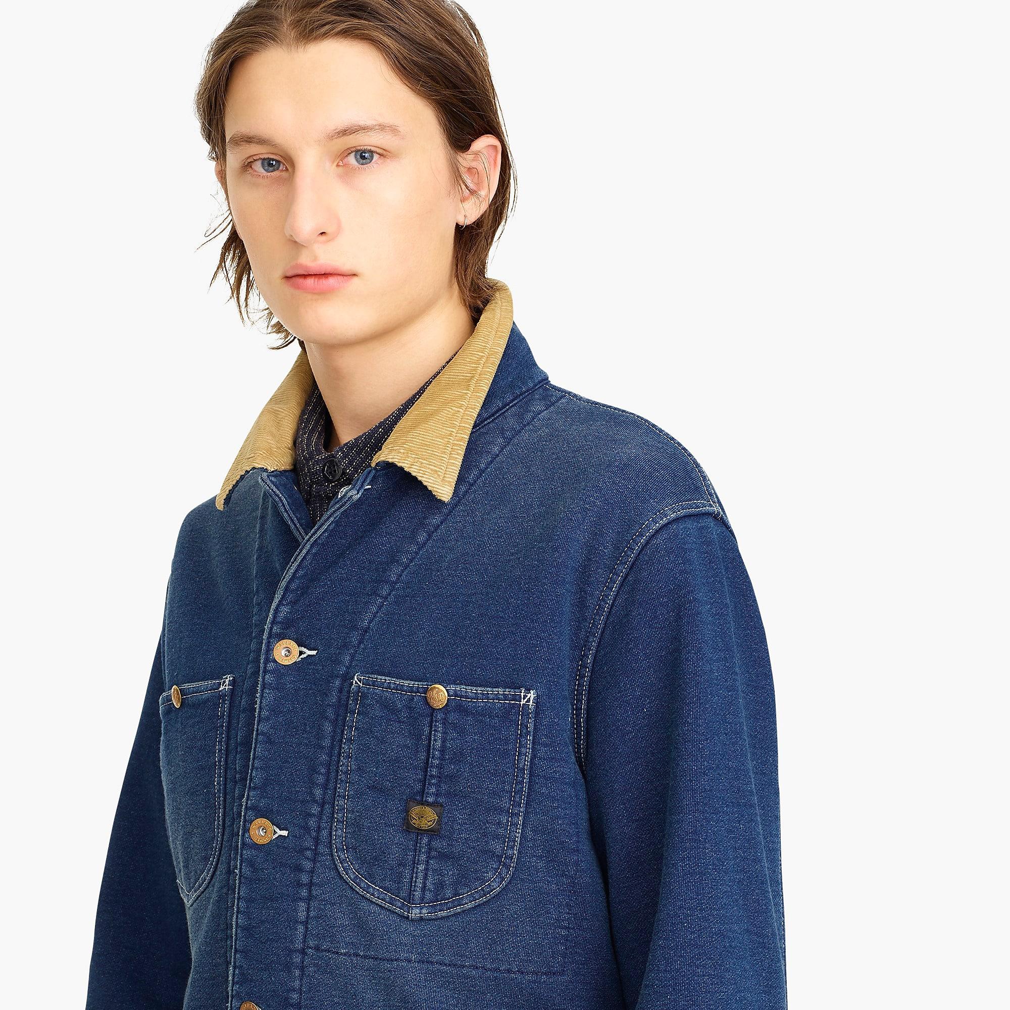 wallace & barnes indigo fleece chore jacket