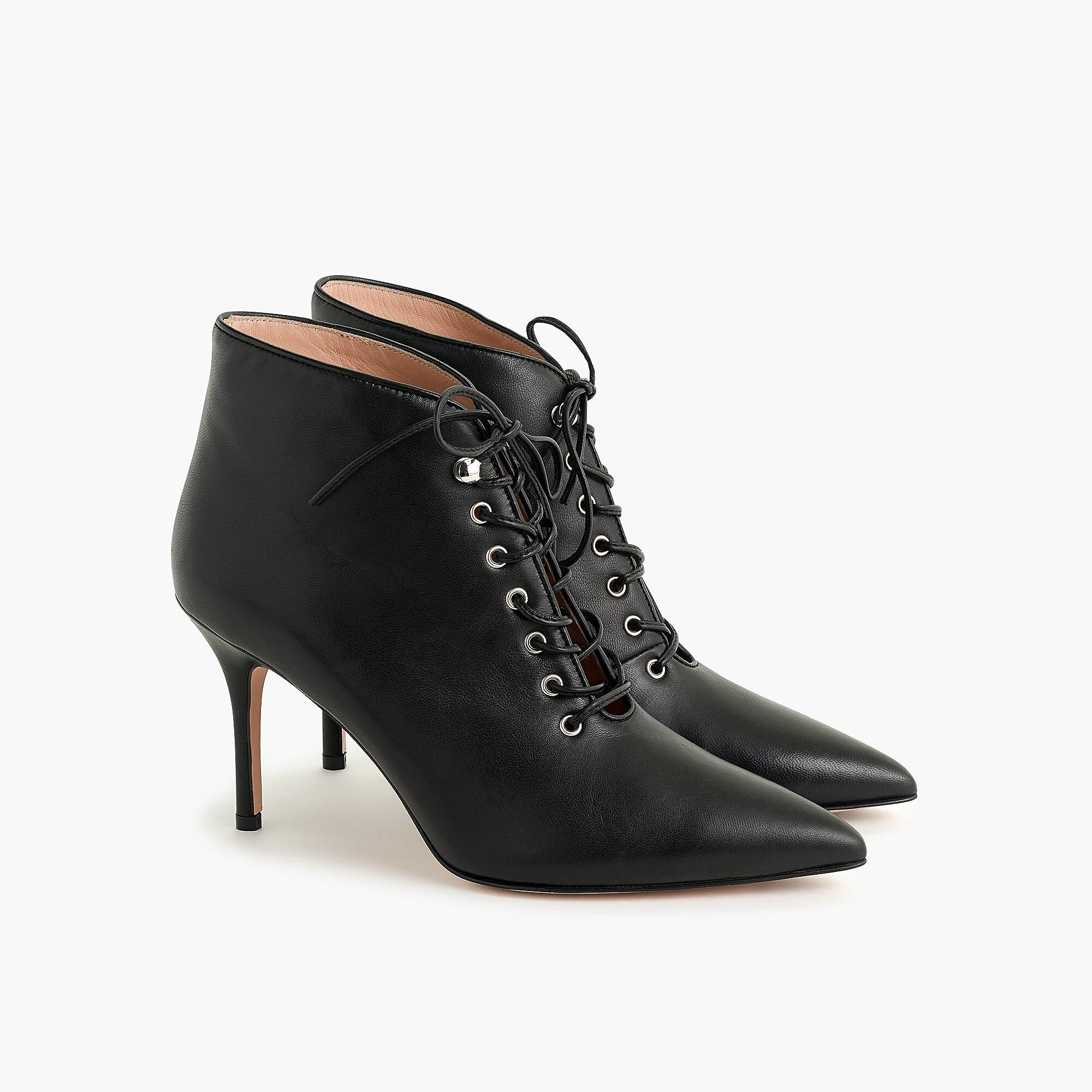 J.Crew Leather Elsie Lace-up Boots in Black - Lyst