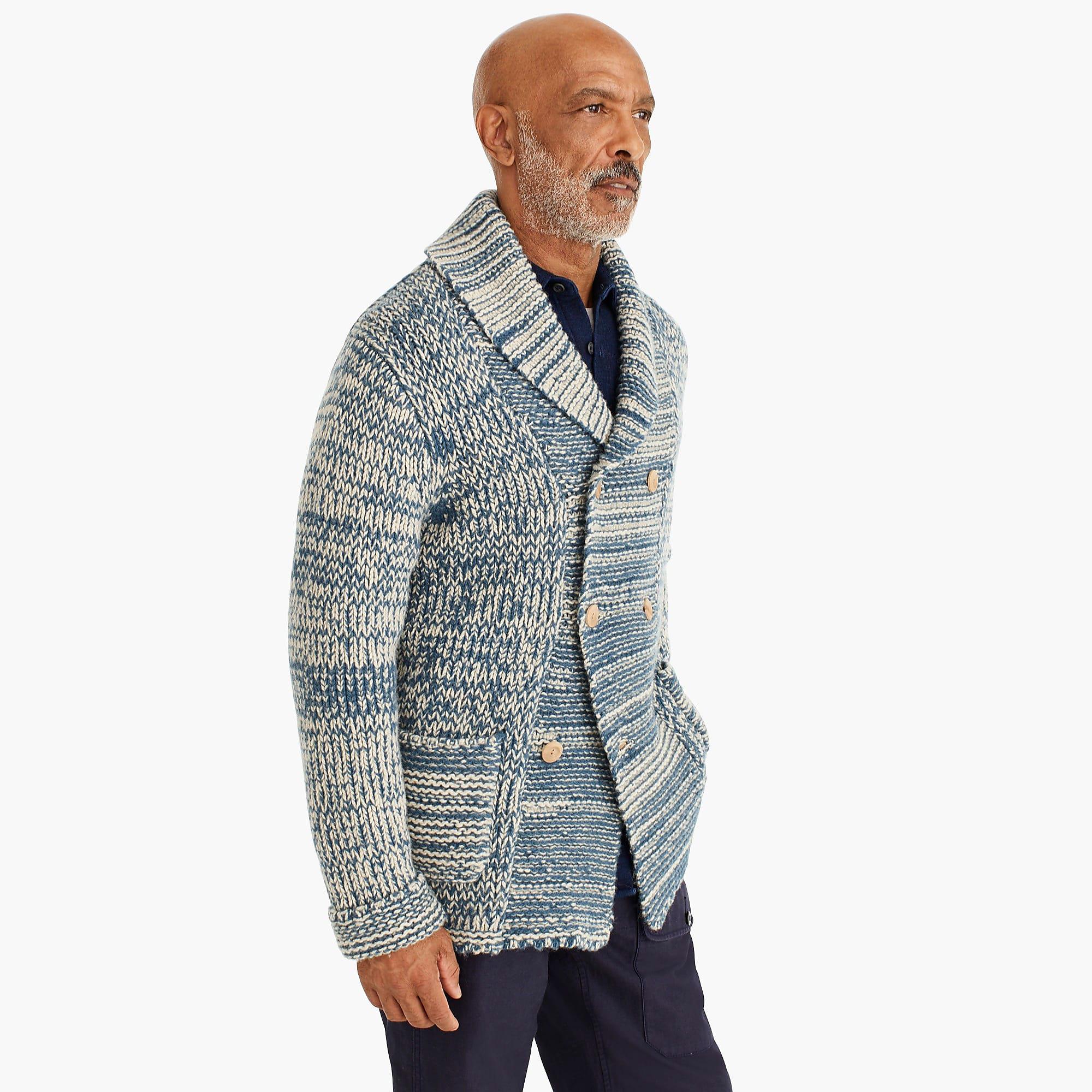 J.Crew Wallace & Barnes Double-breasted Cardigan Sweater in Blue for Men |  Lyst