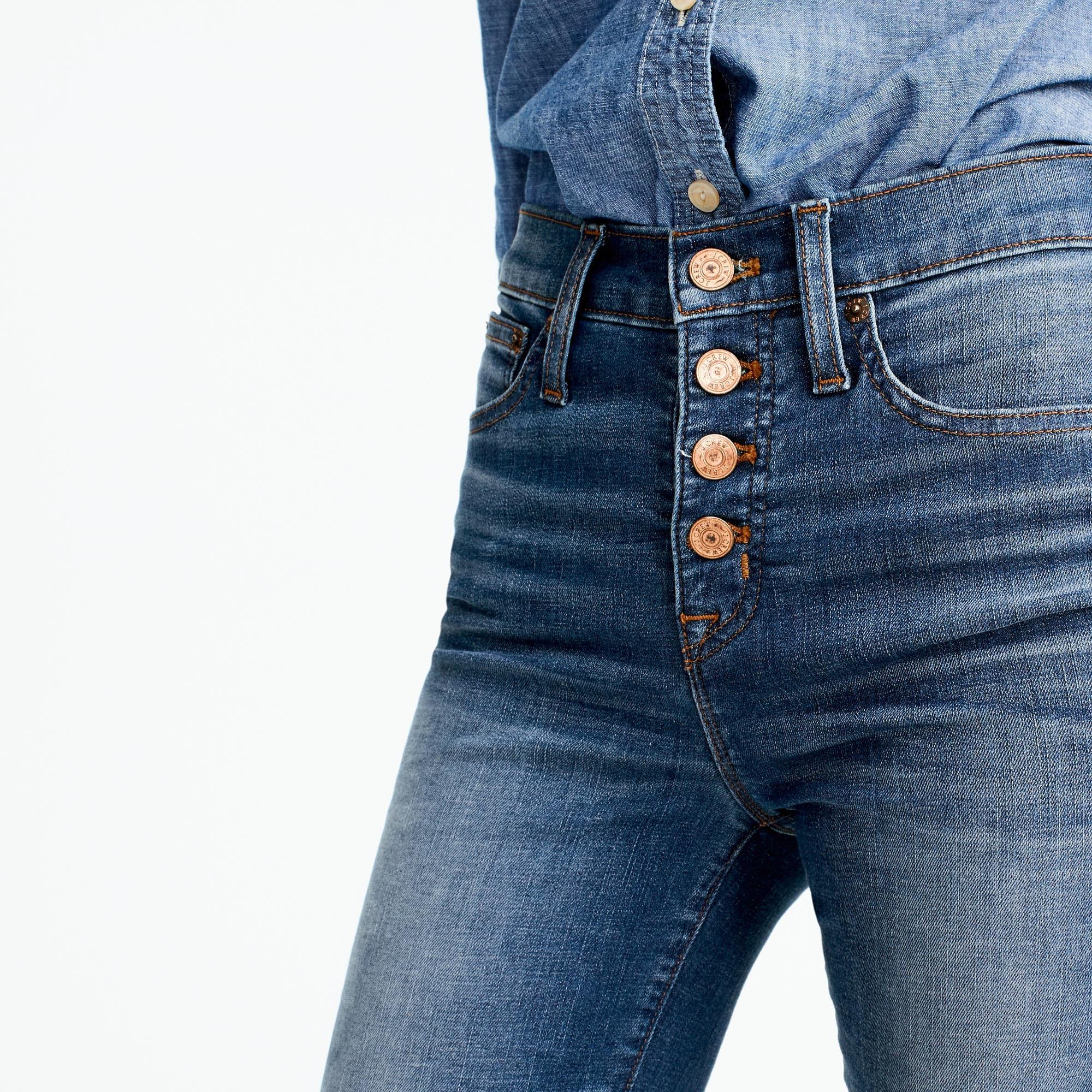 J.Crew Tall 9" Highrise Toothpick Jean In Daly Wash With Button Fly in