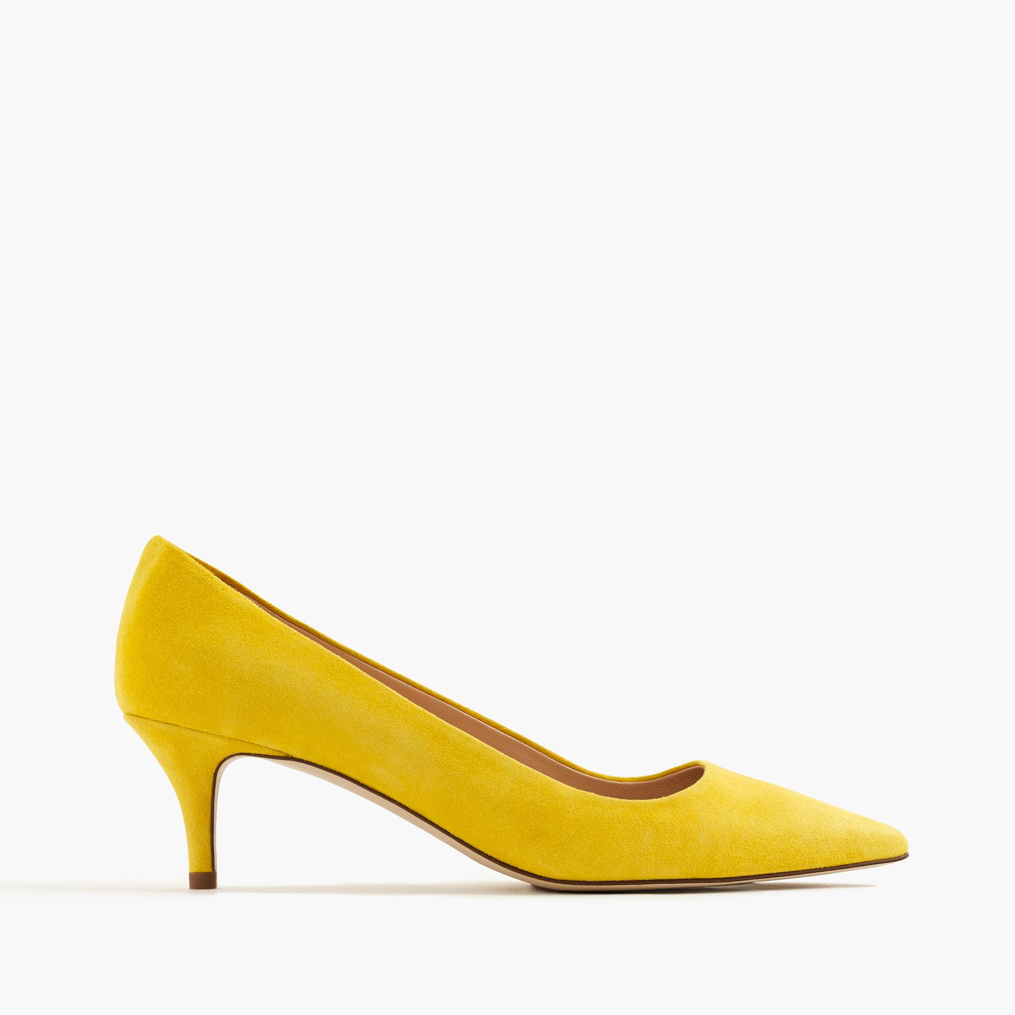 yellow kitten heel pumps