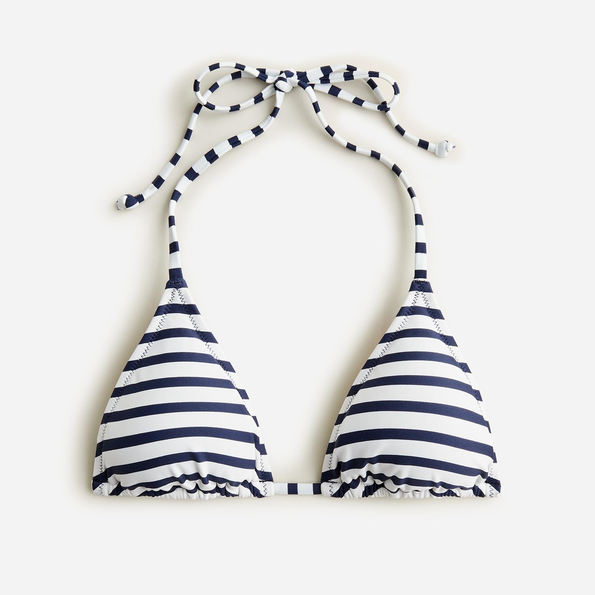 J.Crew Synthetic String Bikini Top in White Navy (Blue) | Lyst