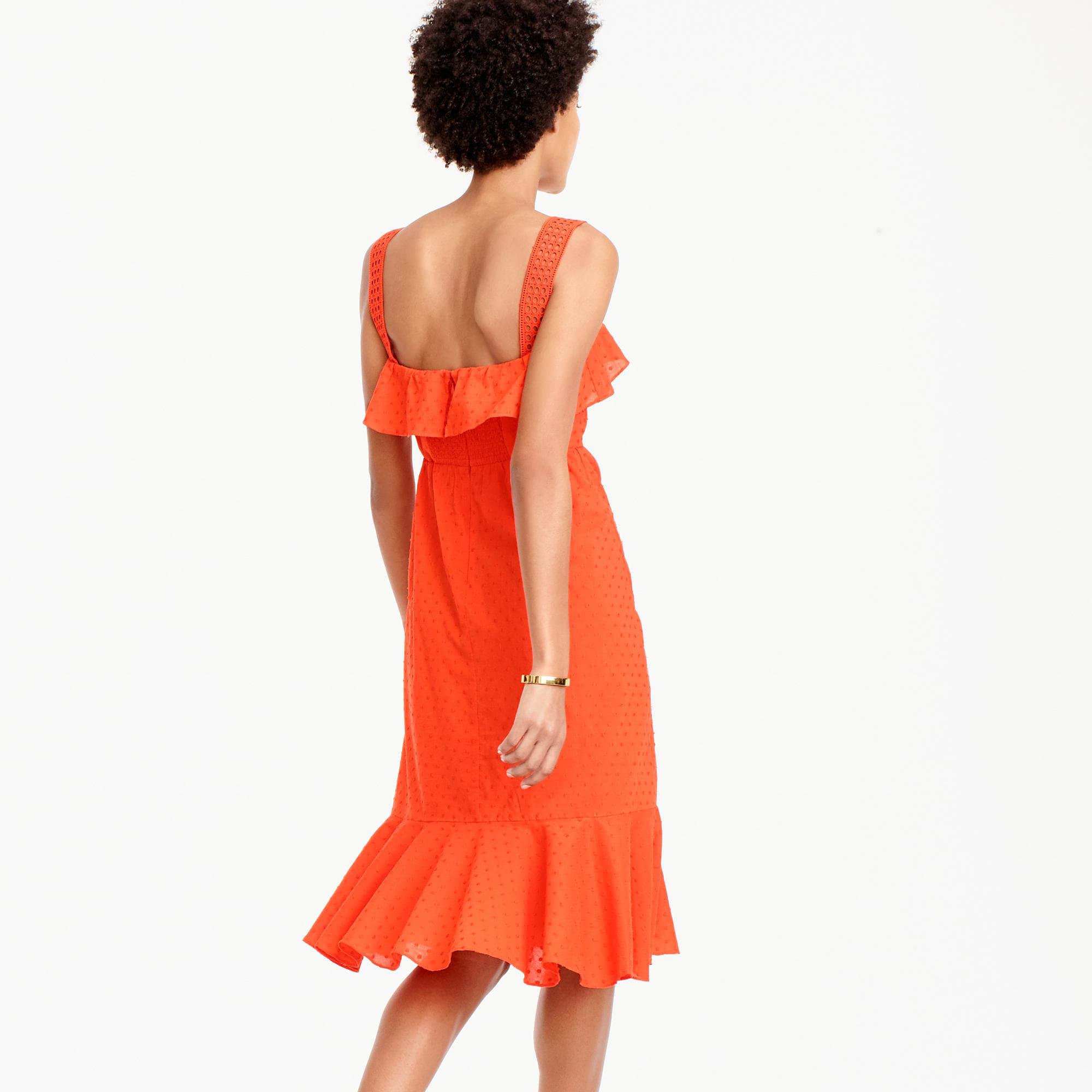 j crew orange eyelet dress