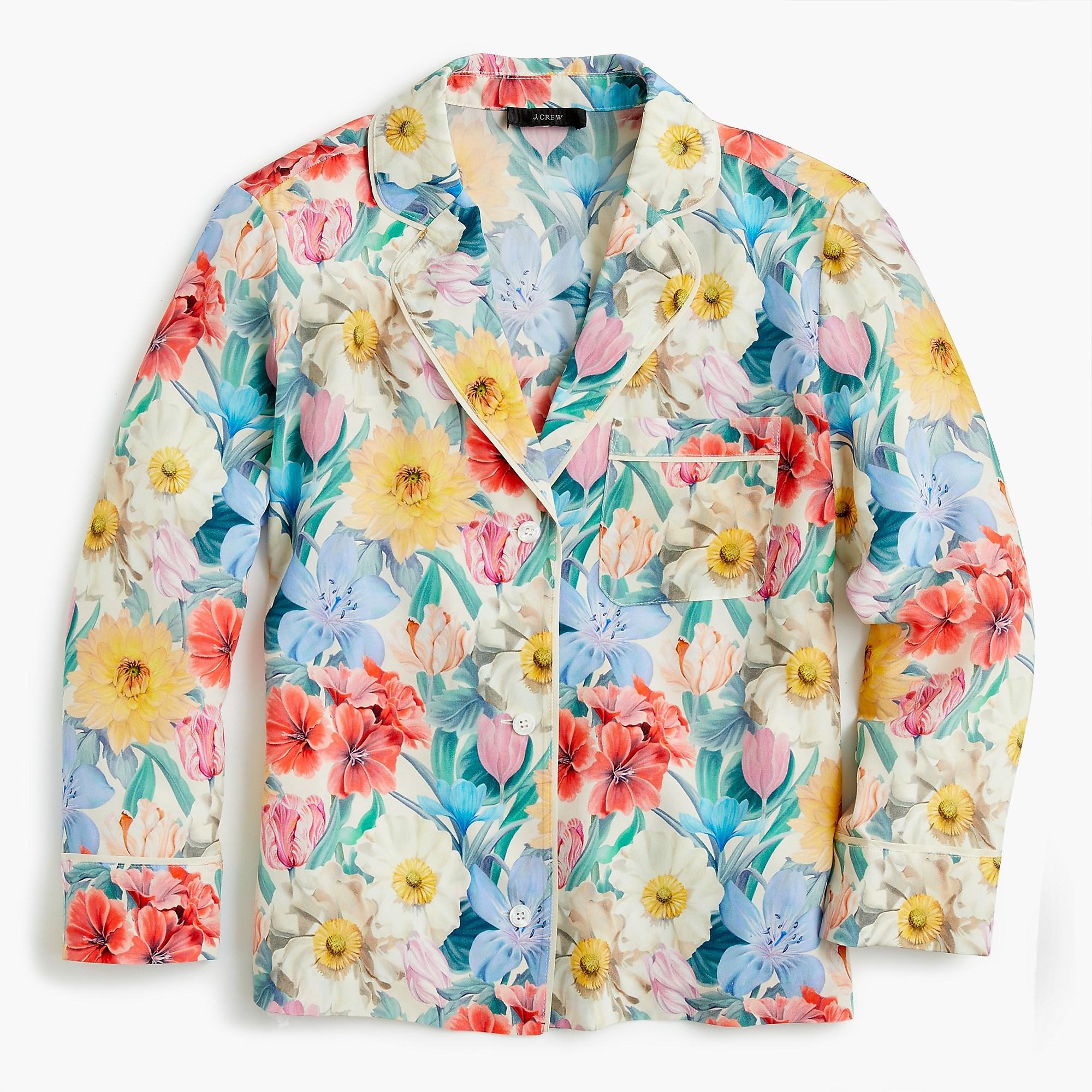 J.Crew Collection Silk Pajama Shirt In 