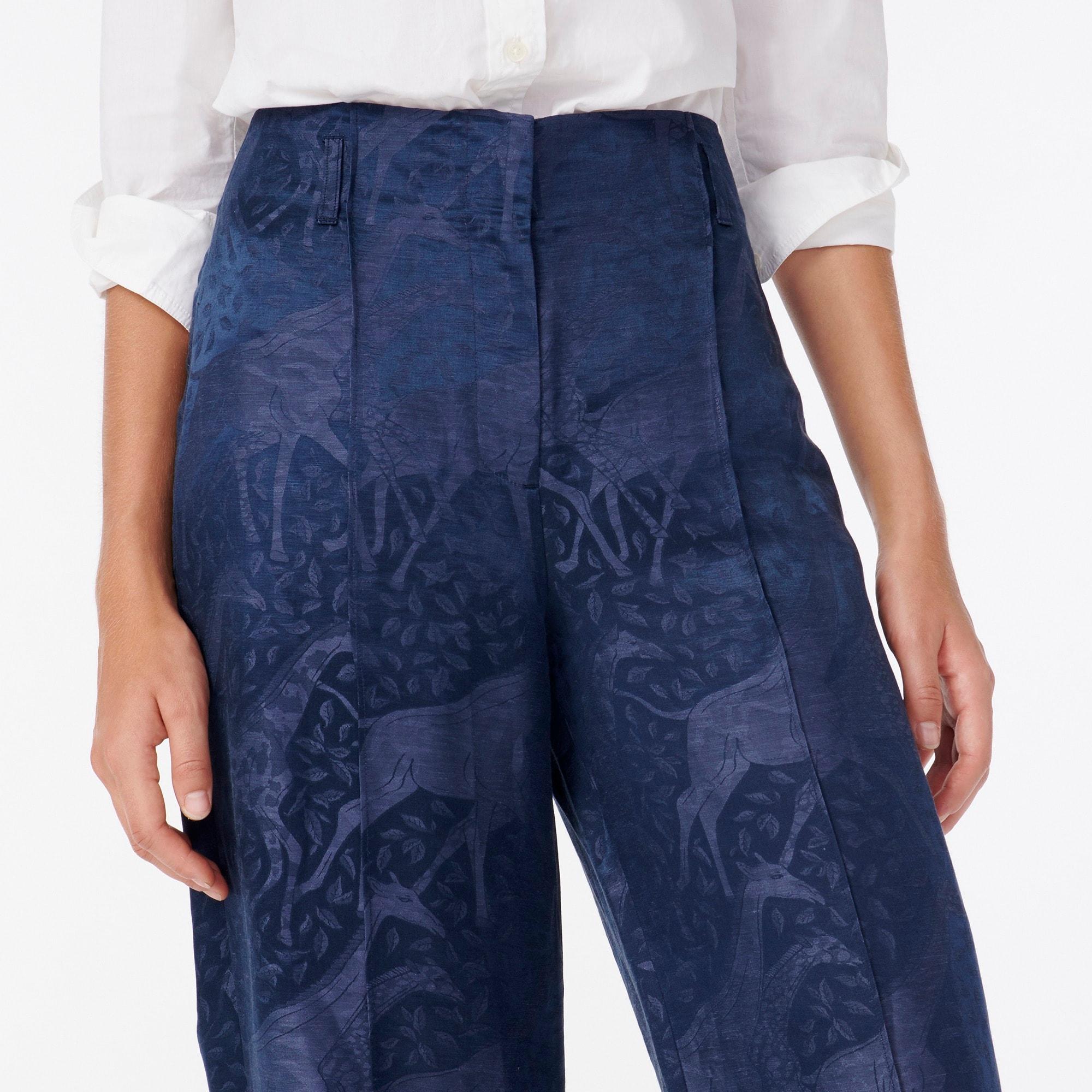 J.Crew Linen-silk Pant With Jacquard 