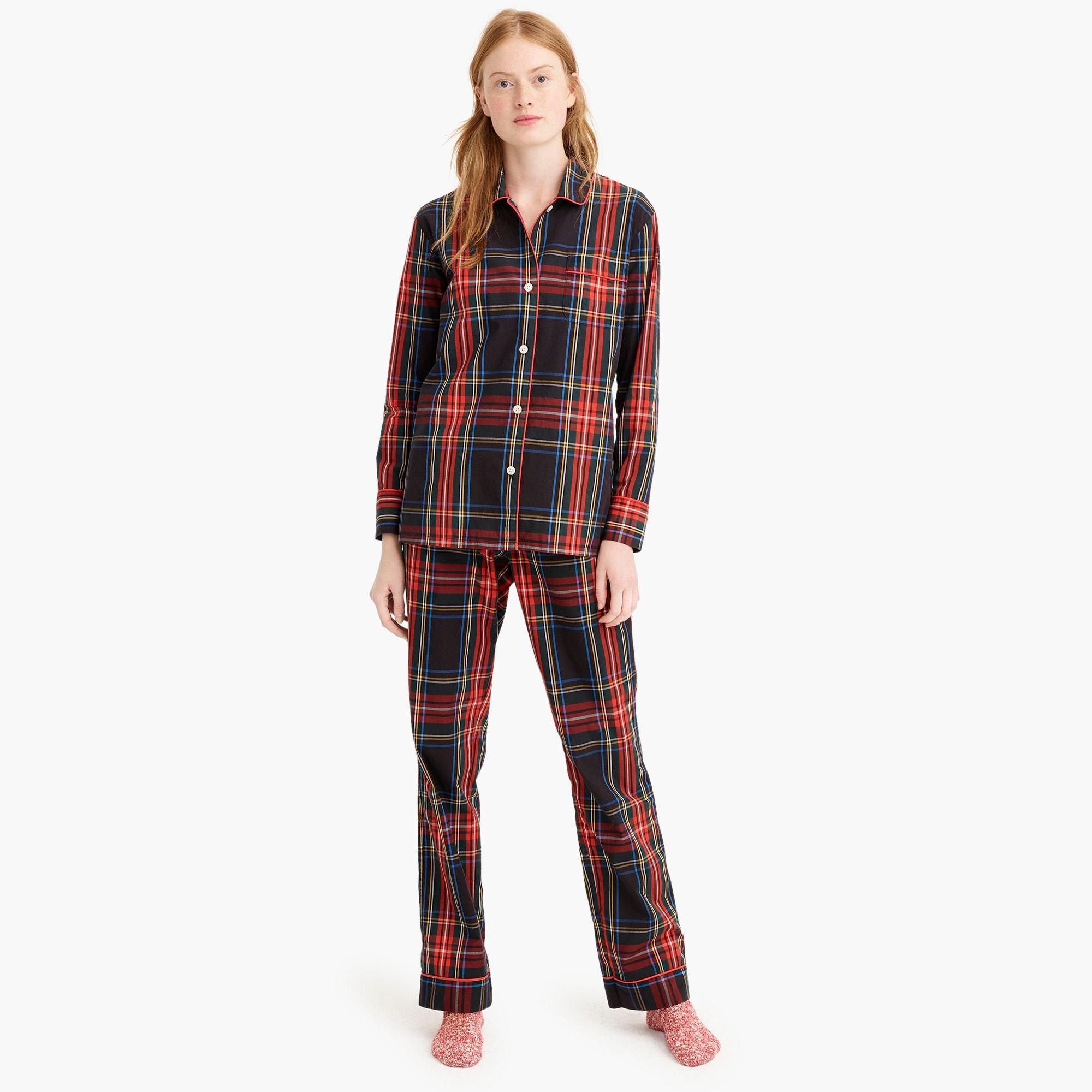 Details about   NWT M Red Navy J.Crew Flannel Pajama Set in Tartan Plaid