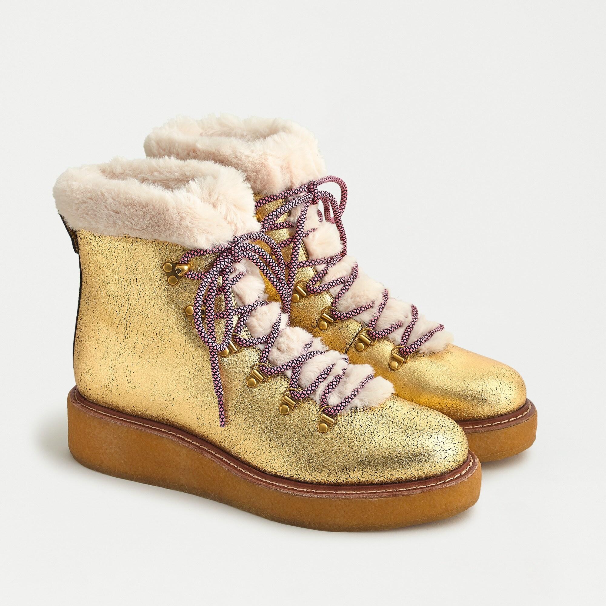 gold winter boots
