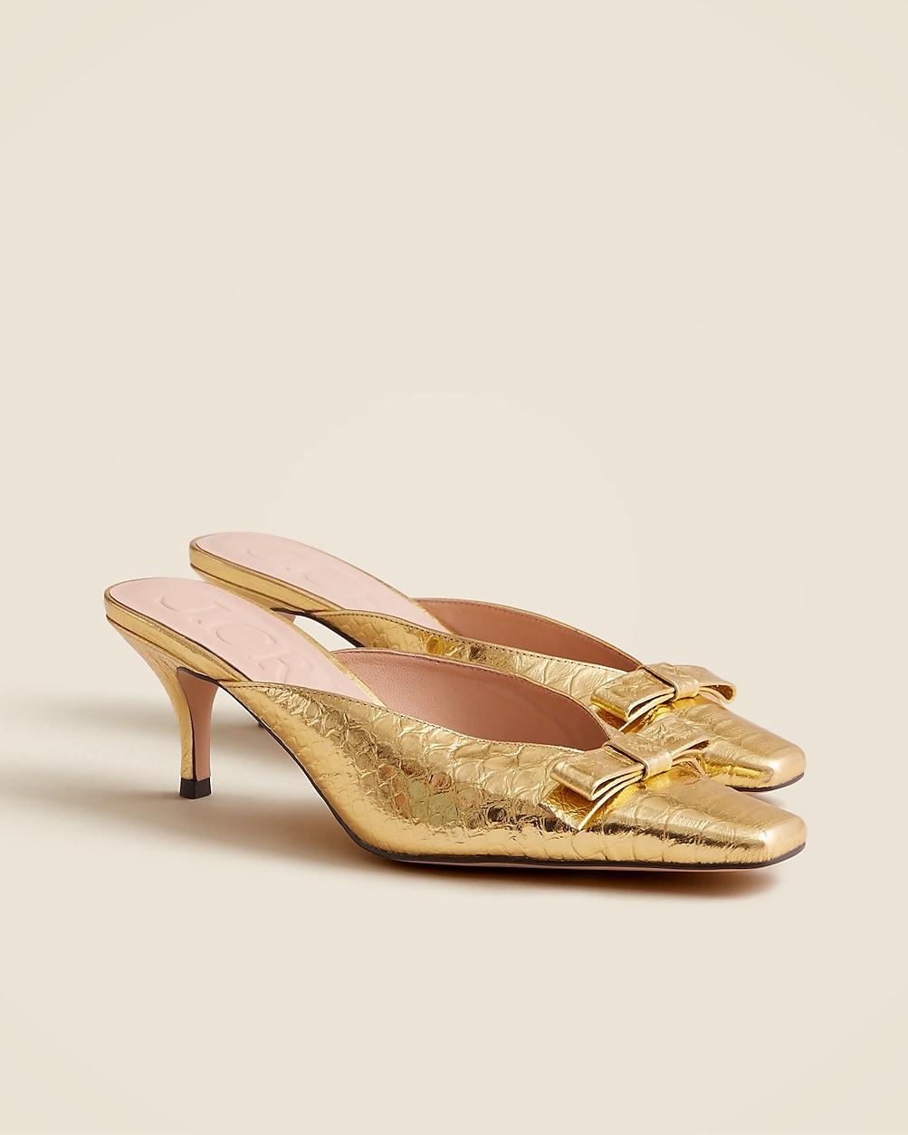 J crew high block heel mules best sale