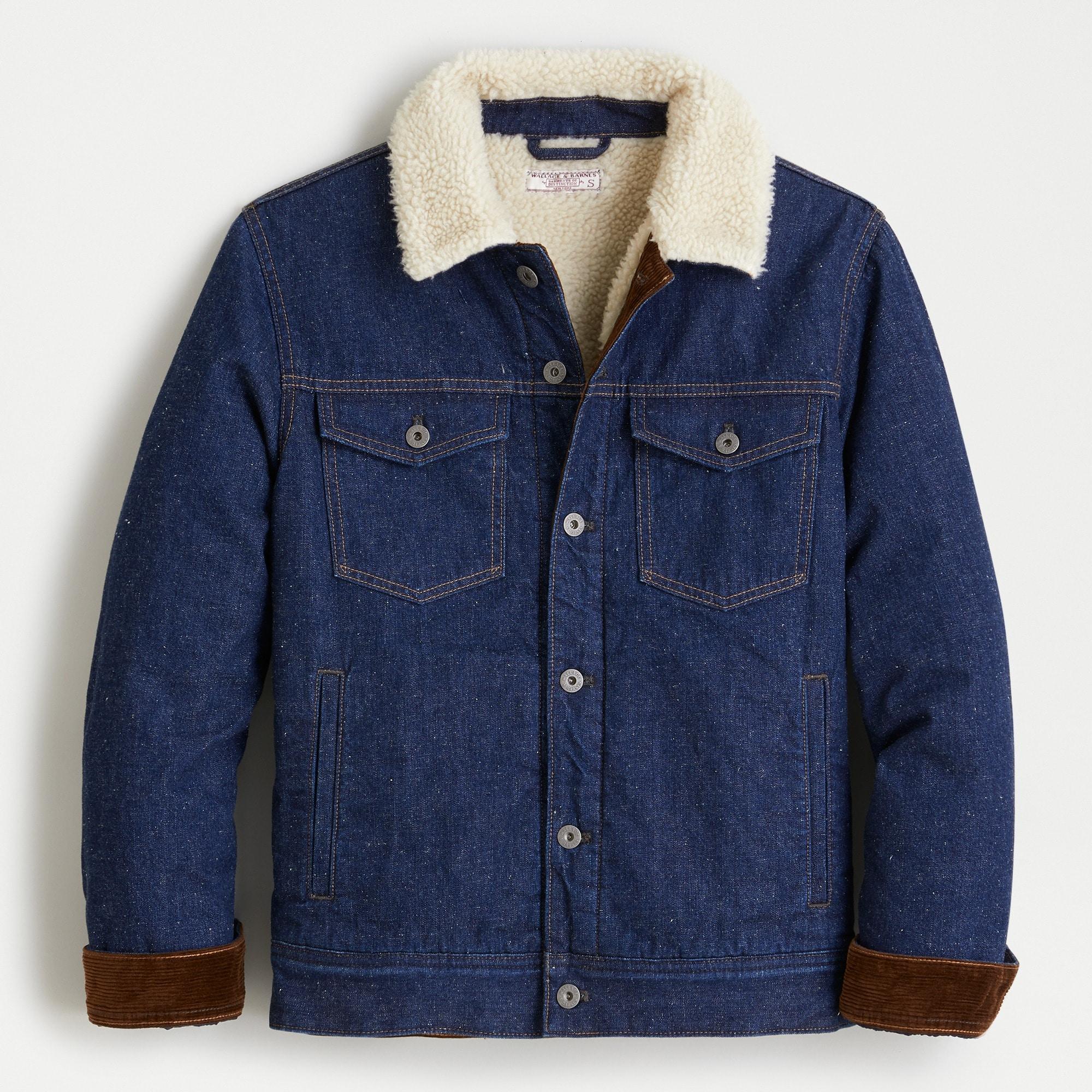 J.Crew Japanese Denim Trucker Jacket With Sherpa Collar And Eco-friendly  Primaloft® in Blue for Men | Lyst