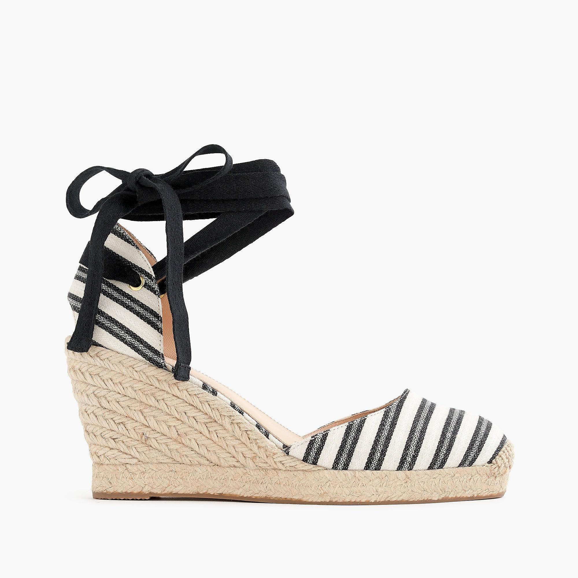 Striped espadrille wedges Clearance
