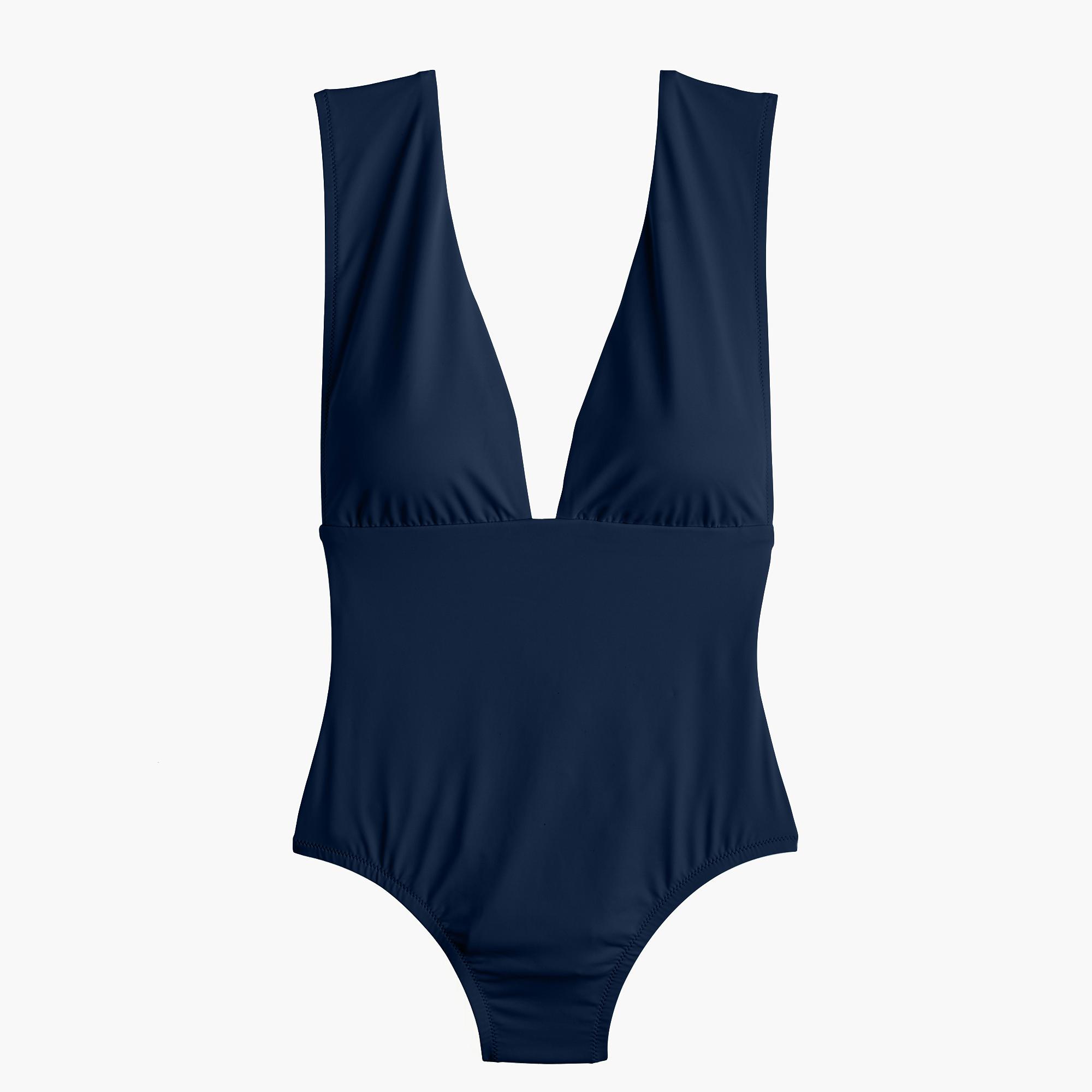 Lyst J.Crew Vneck Onepiece Swimsuit In Italian Matte in Blue Save
