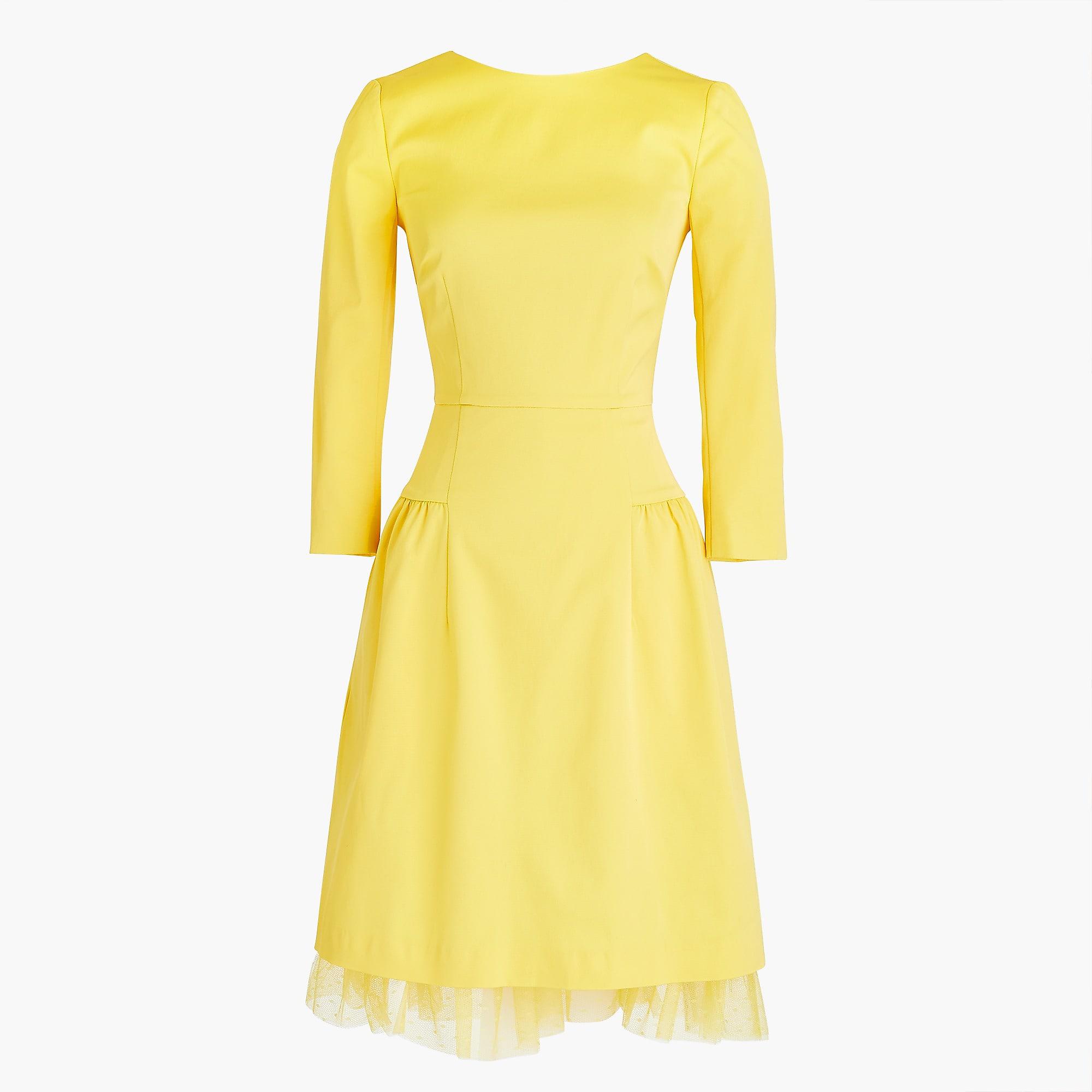 bright yellow long sleeve dress
