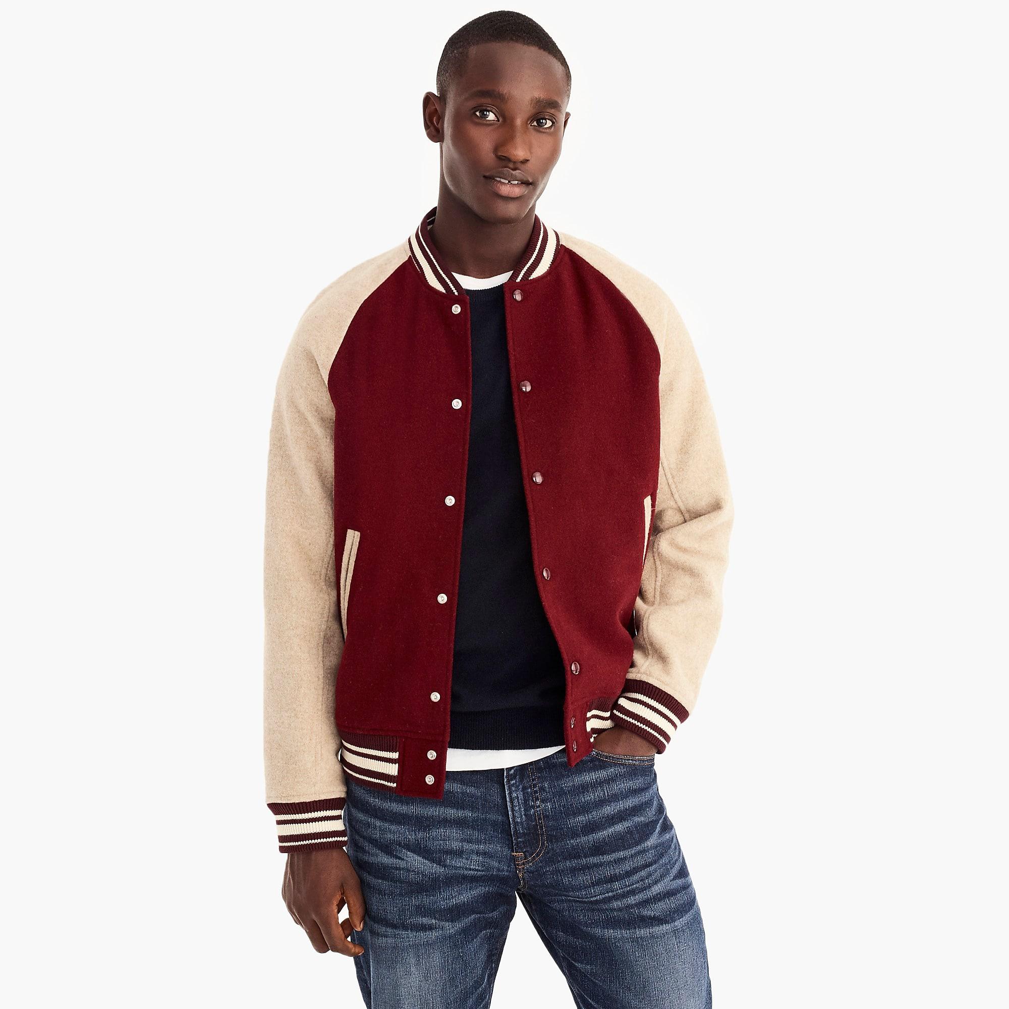 letterman jacket in wool