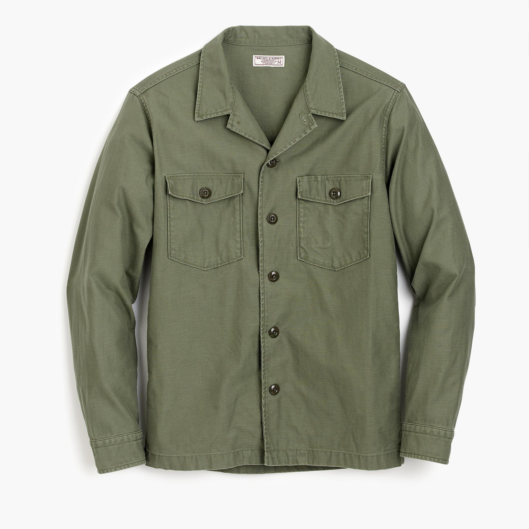 J.Crew Wallace & Barnes Military Shirt-jacket in Green for Men | Lyst