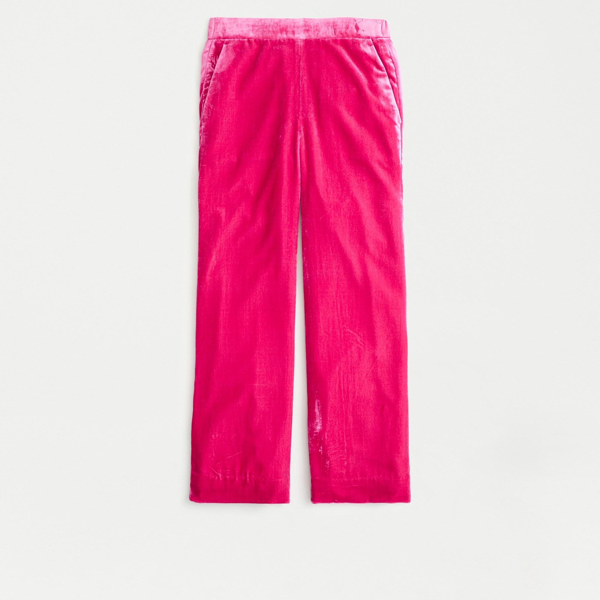 j crew pink velvet pants