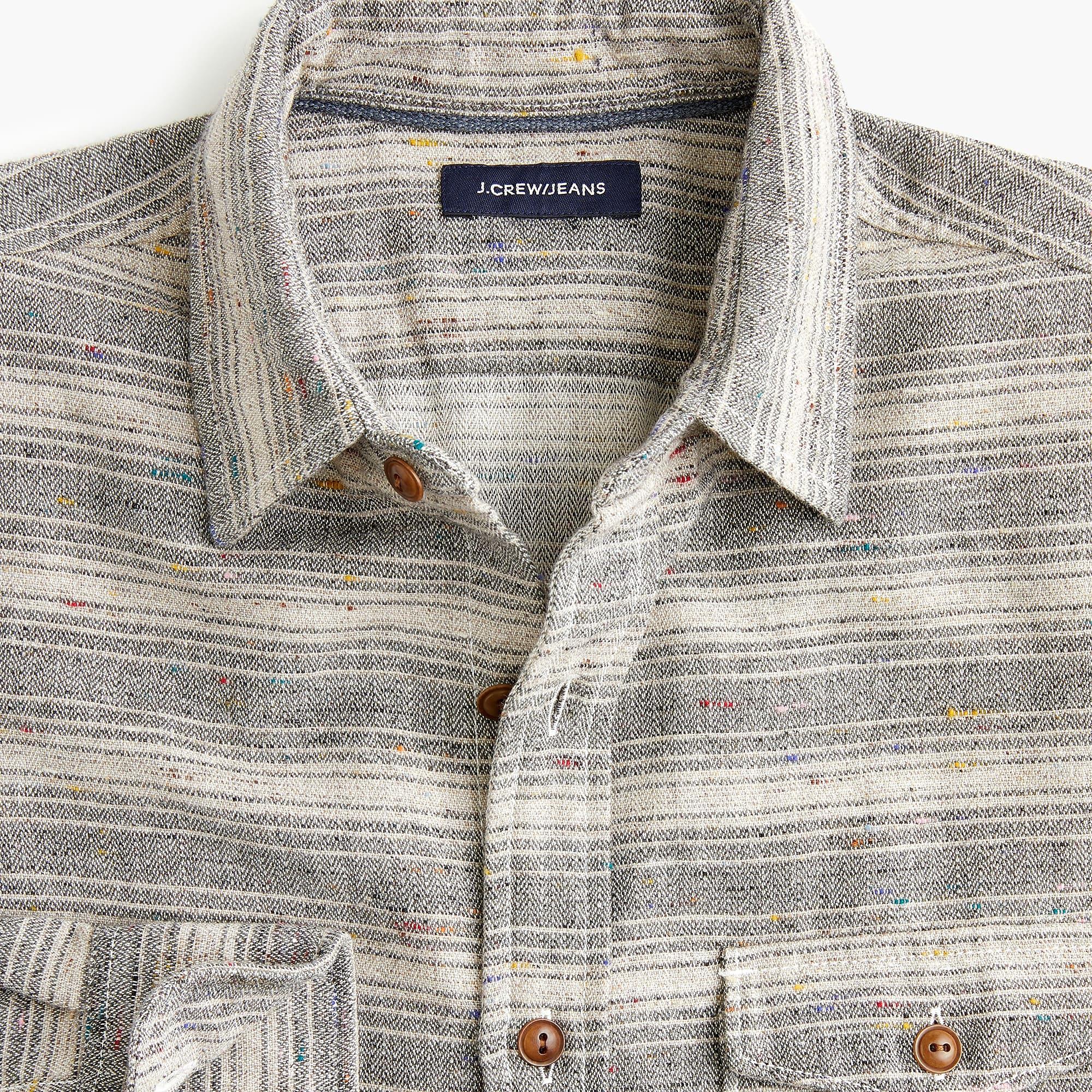 slim japanese slub herringbone shirt